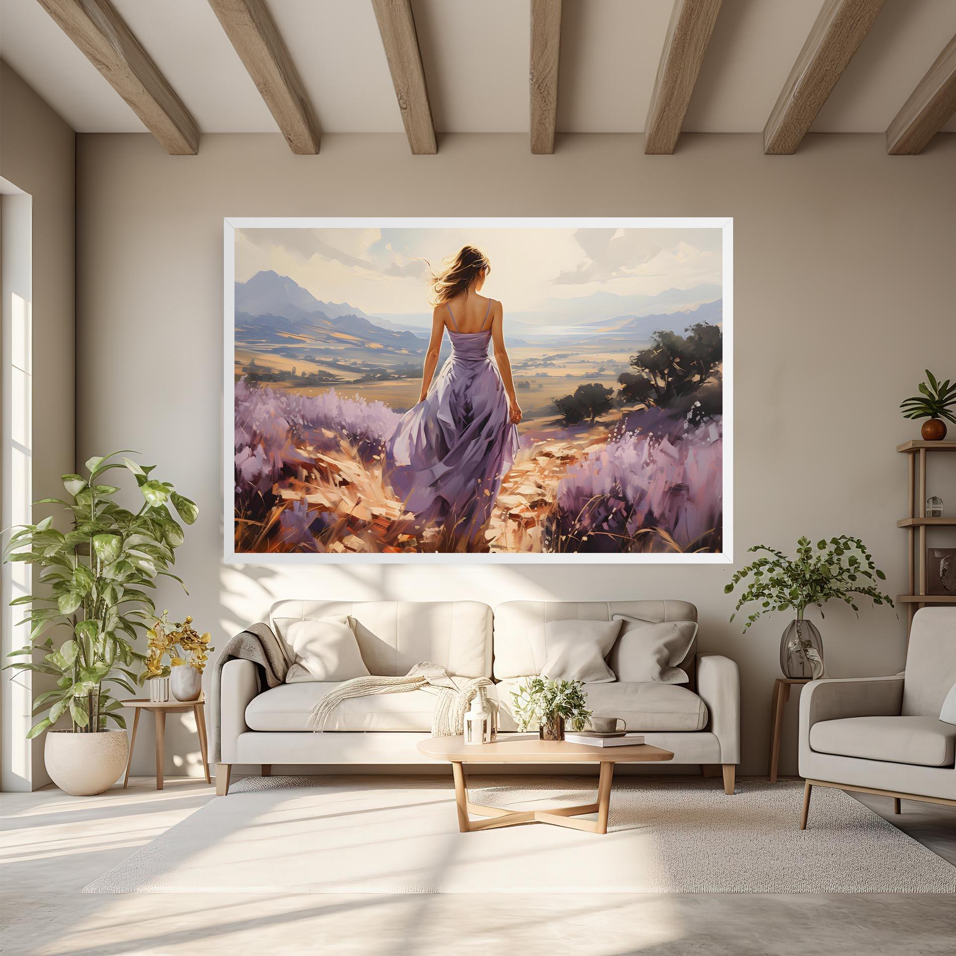 Картина на платно Purple Dress Woman mockup 6