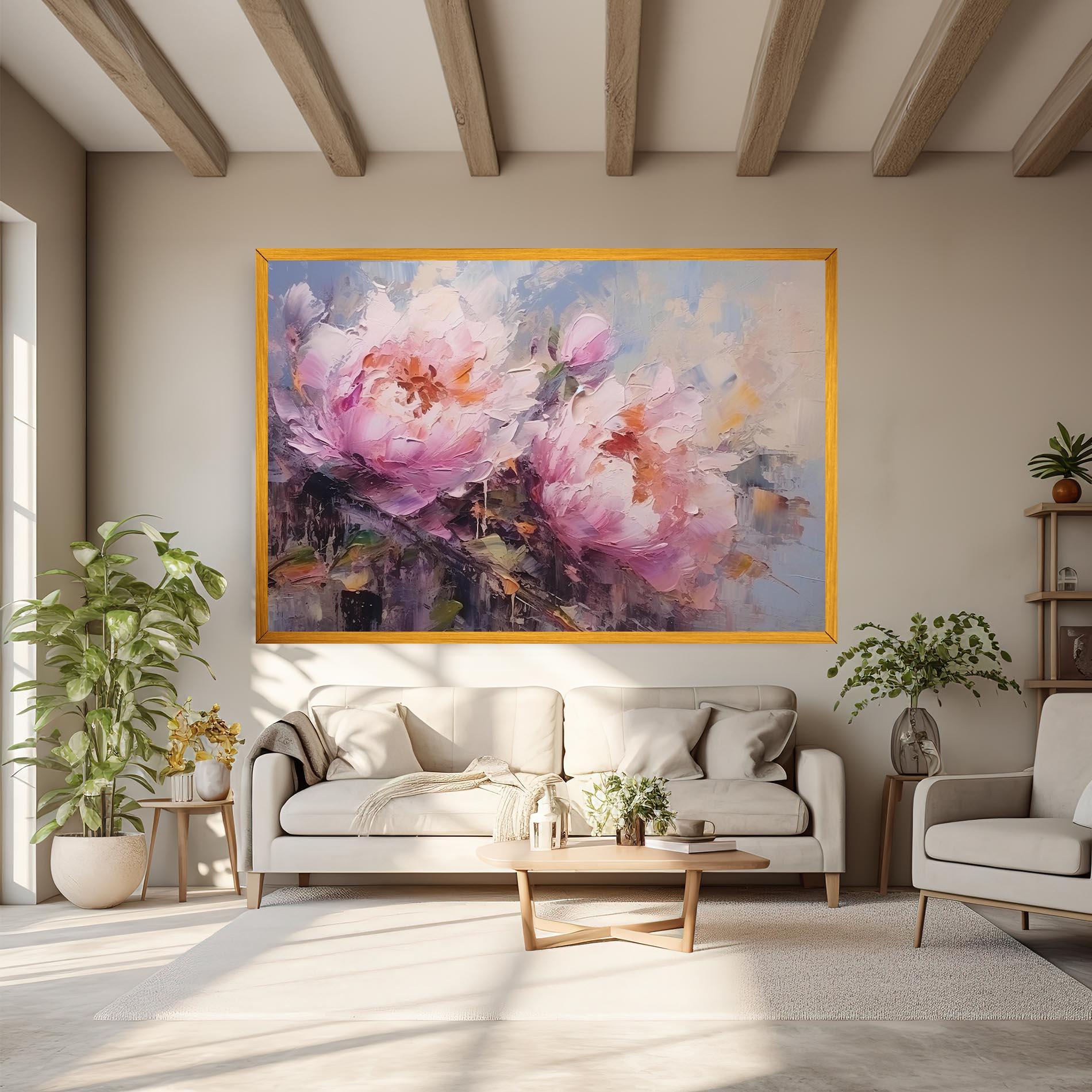 Картина на платно Peony Art mockup 6