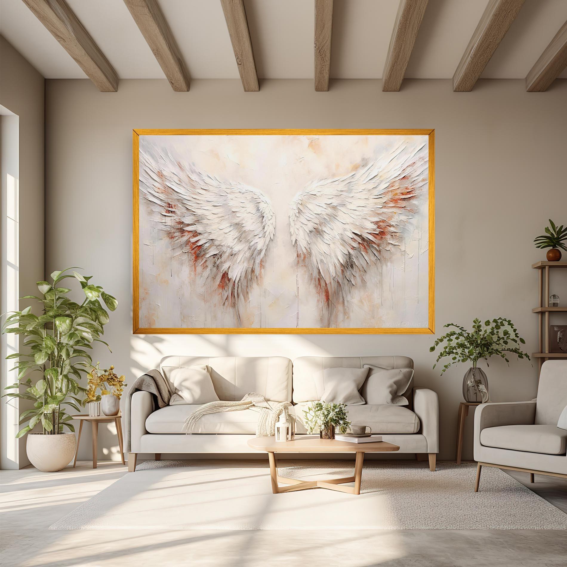 Картина на платно White Bloody Wings mockup 6