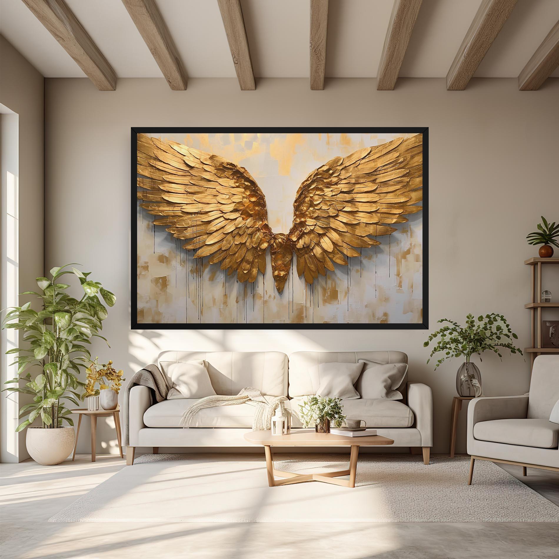 Картина на платно Golden Wings Art mockup 6