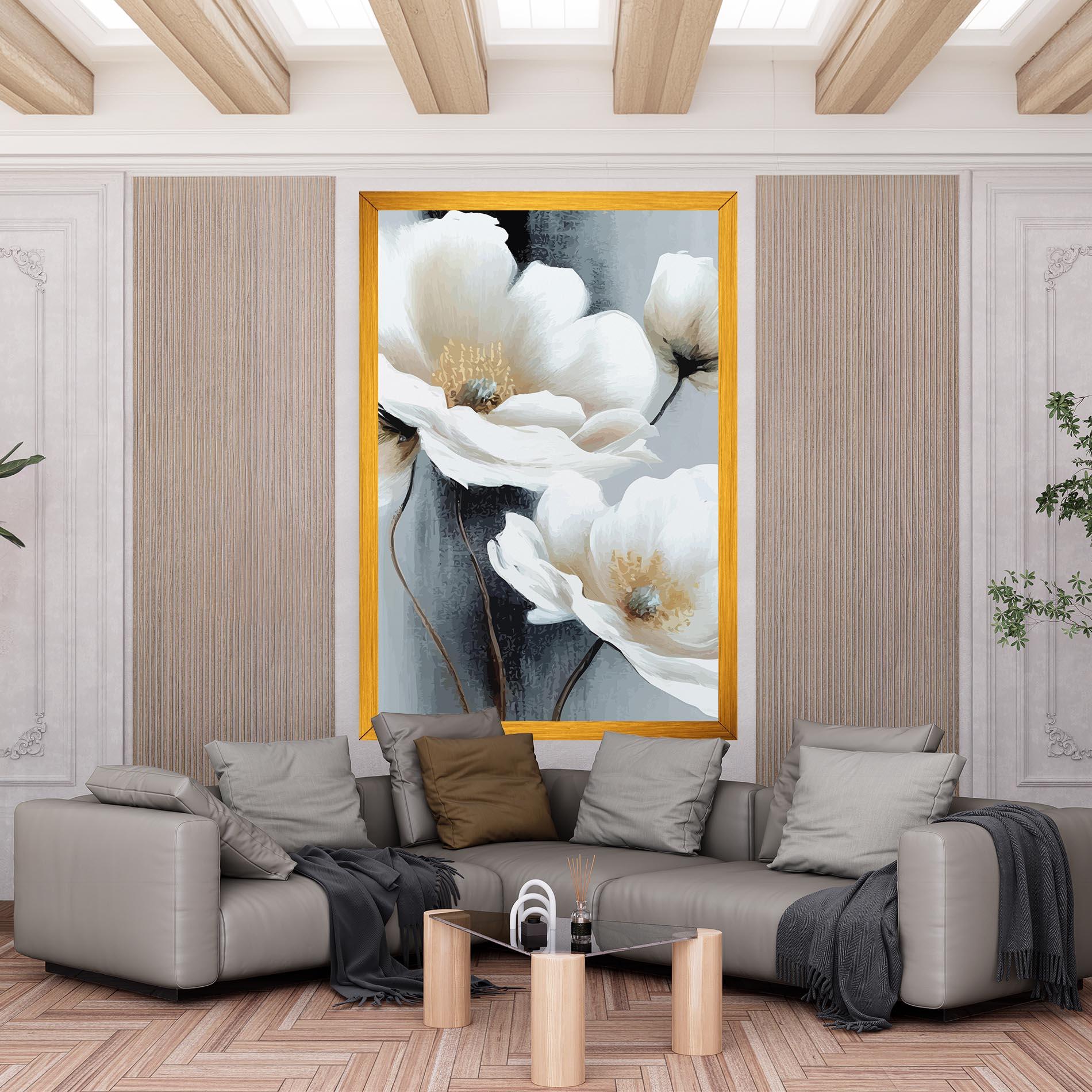 Картина на платно Paint Texture Flower mockup 6