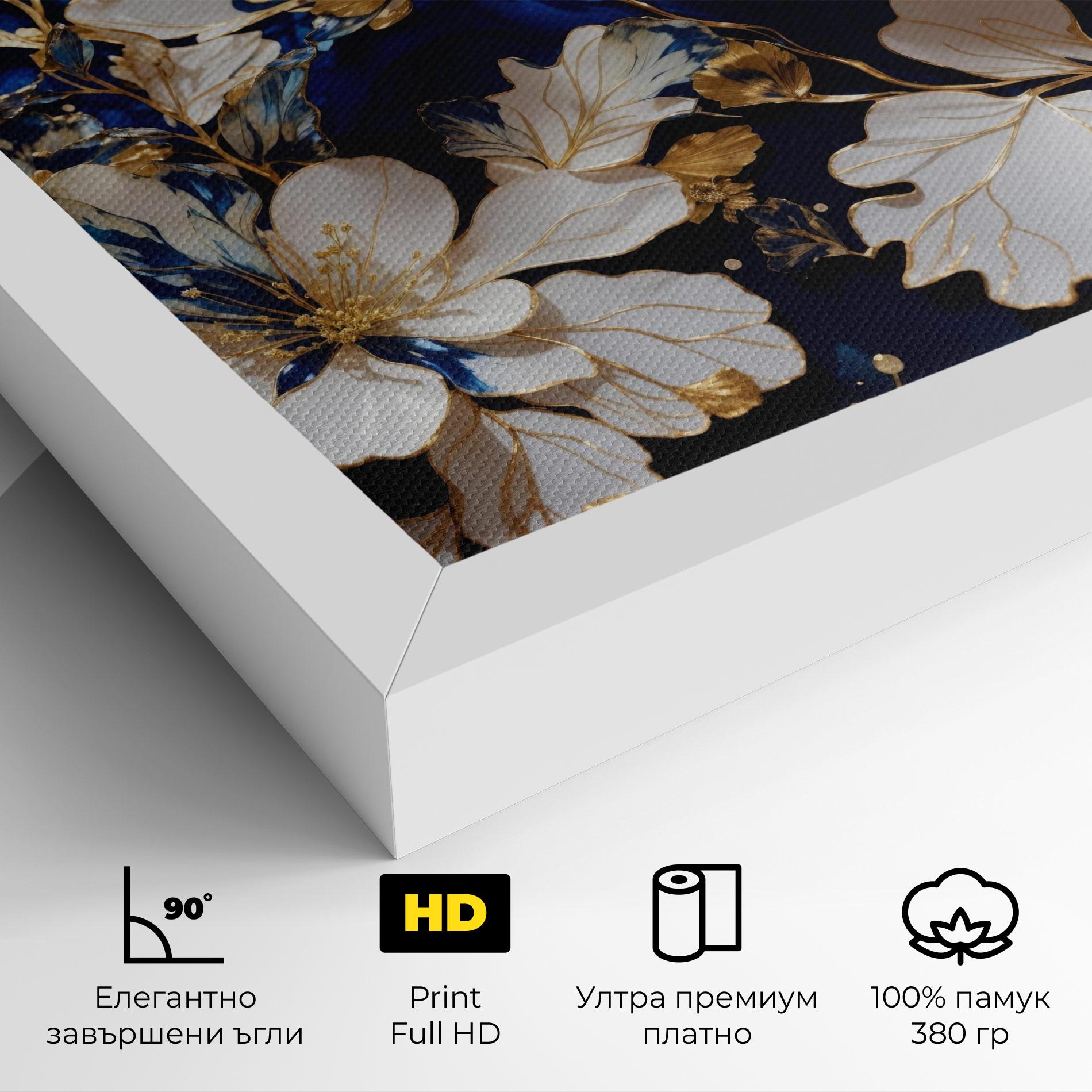 Картина на платно Beautiful Golden White Rose mockup 4