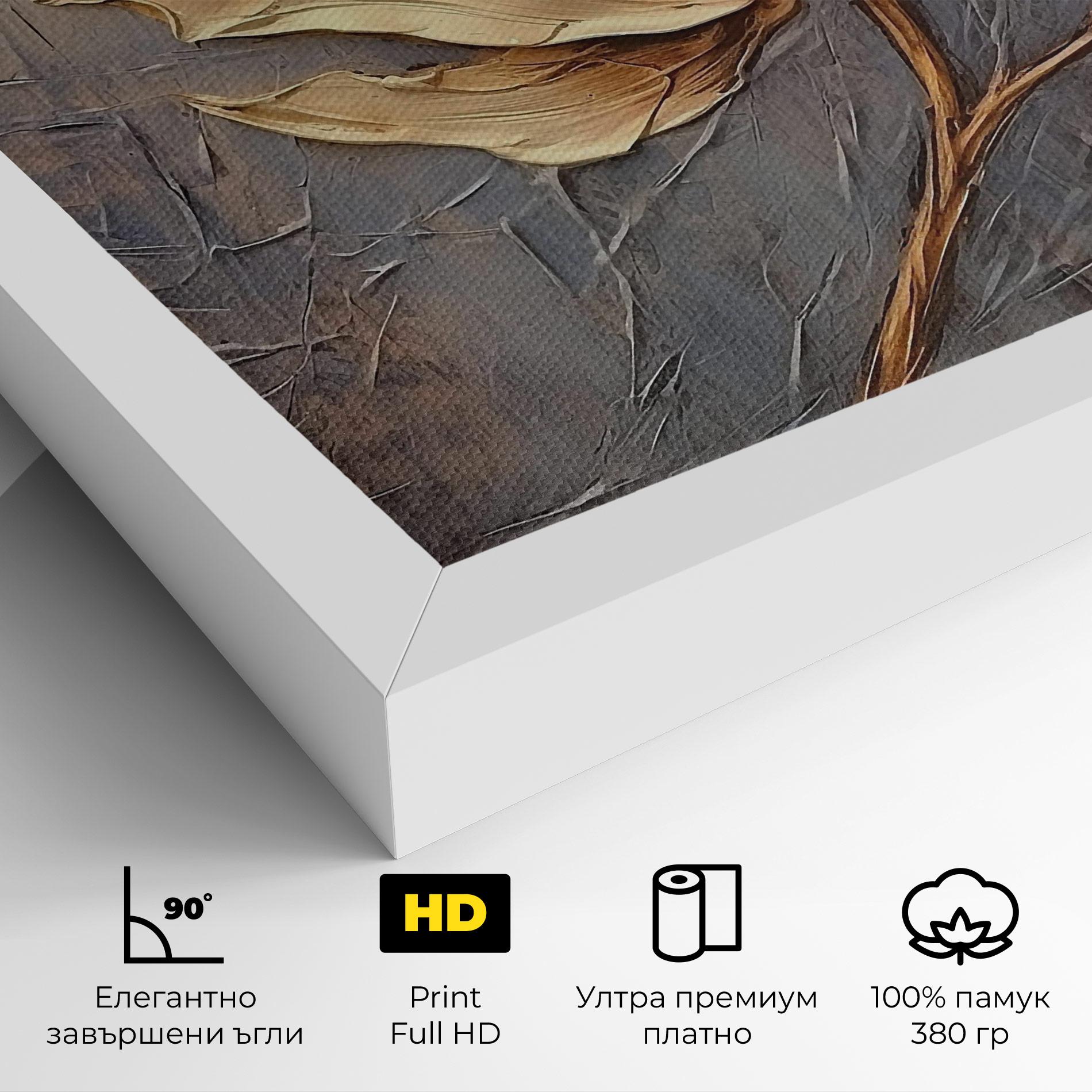 Картина на платно Cream Rose On Blue mockup 4