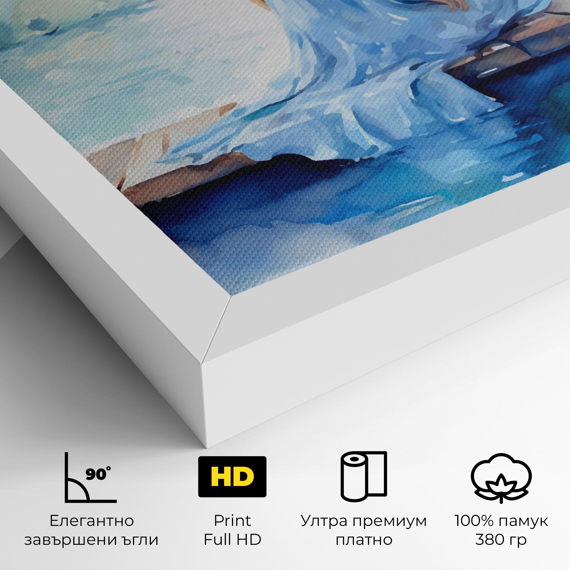 Картина на платно Lake Blue Woman mockup 4