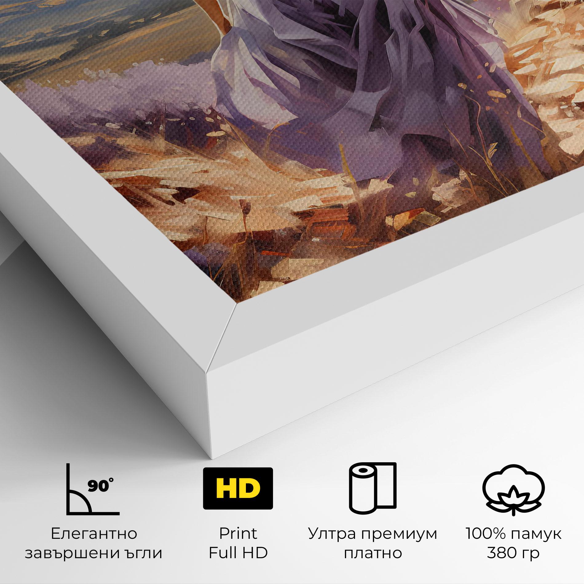 Картина на платно Purple Dress Woman mockup 4