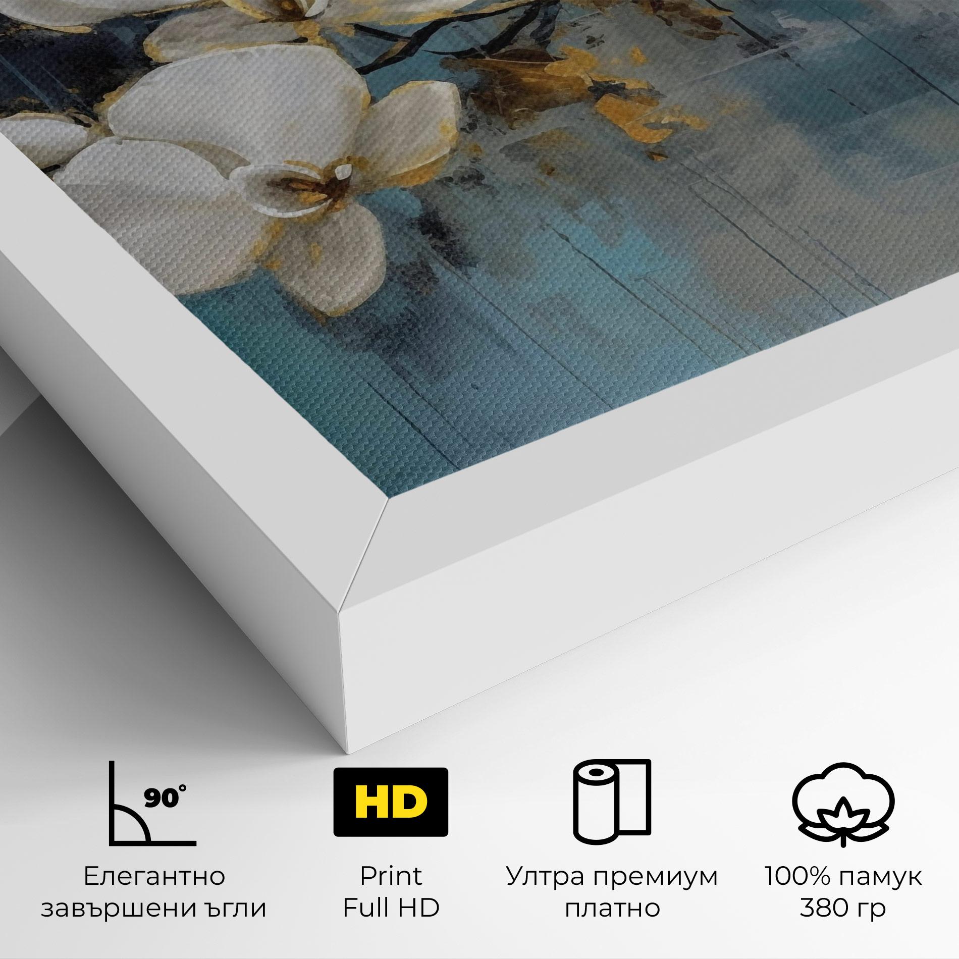 Картина на платно White Orchids Painting mockup 4