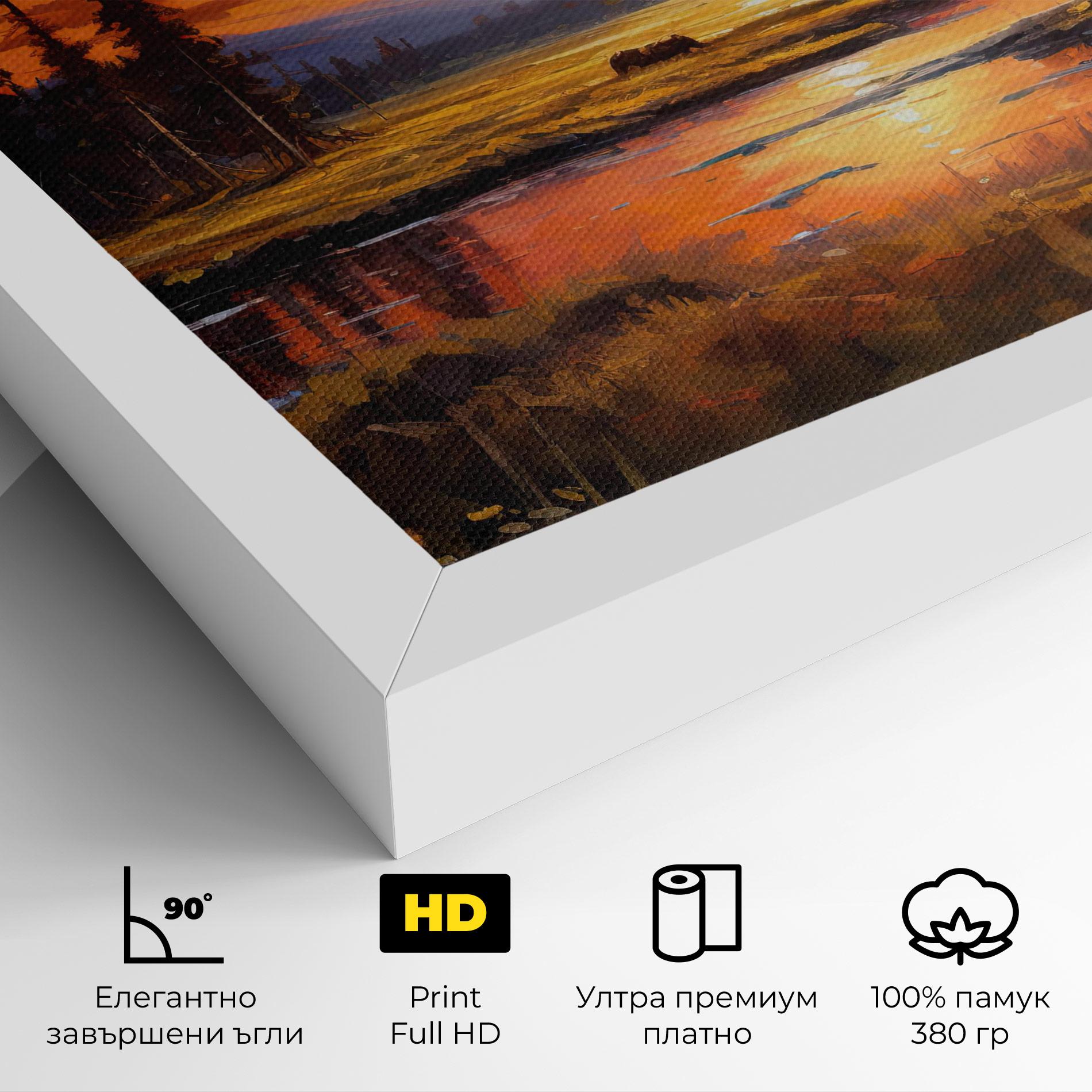 Картина на платно Wild Horses Painting mockup 4