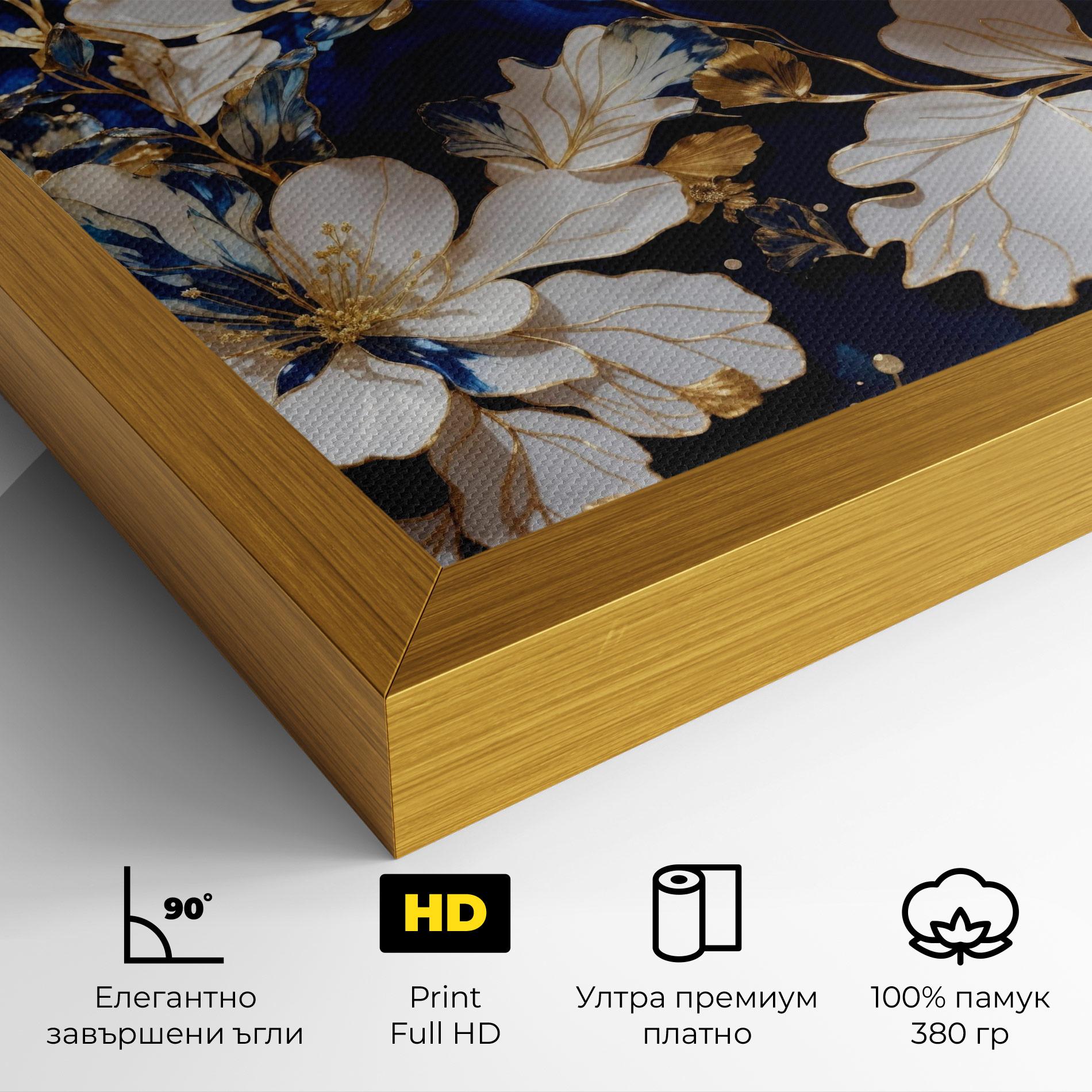 Картина на платно Beautiful Golden White Rose mockup 4