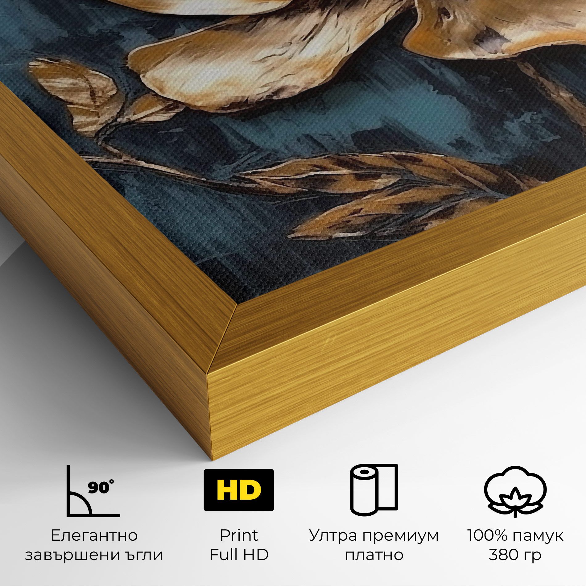 Golden Rose On Blue mockup 4