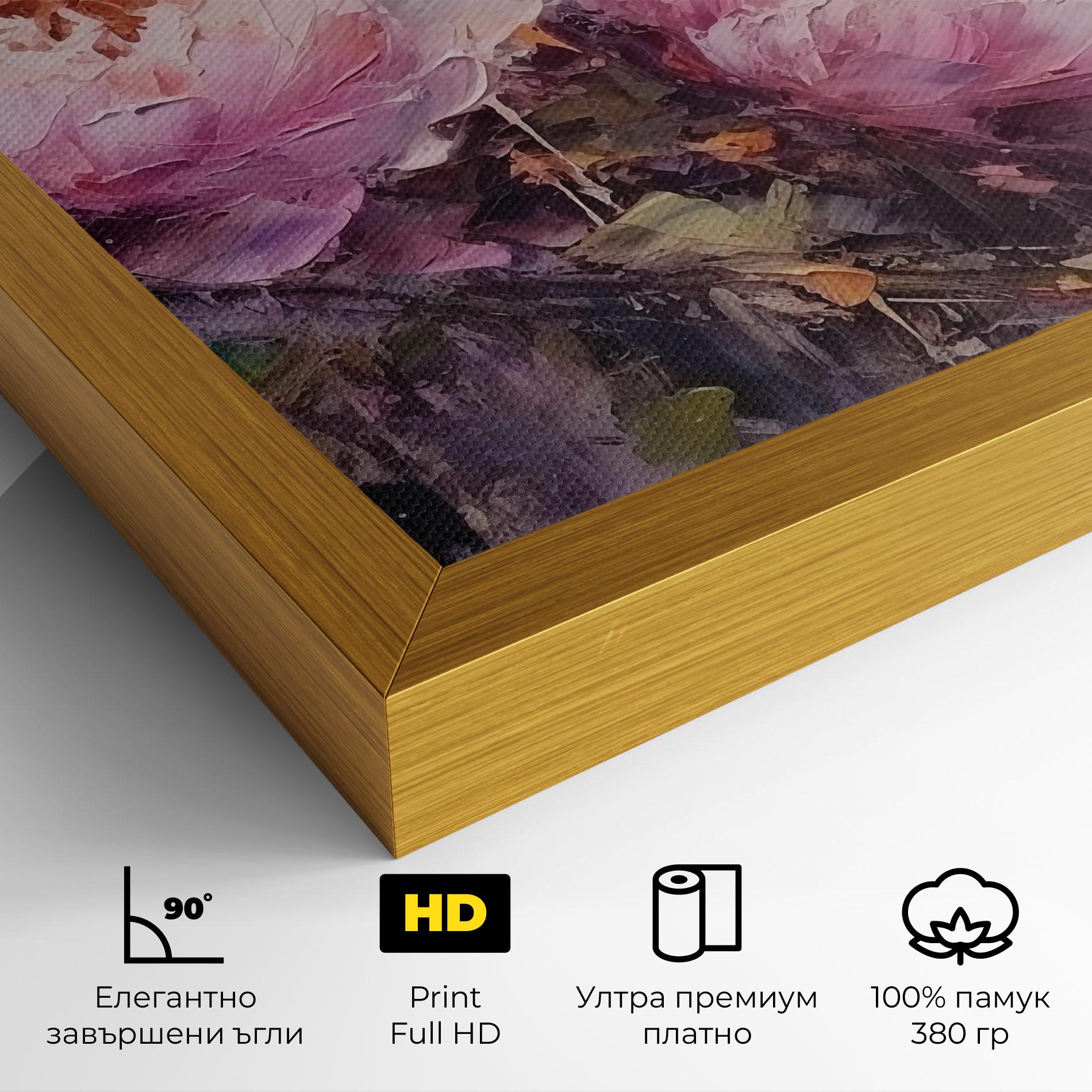 Картина на платно Peony Art mockup 4