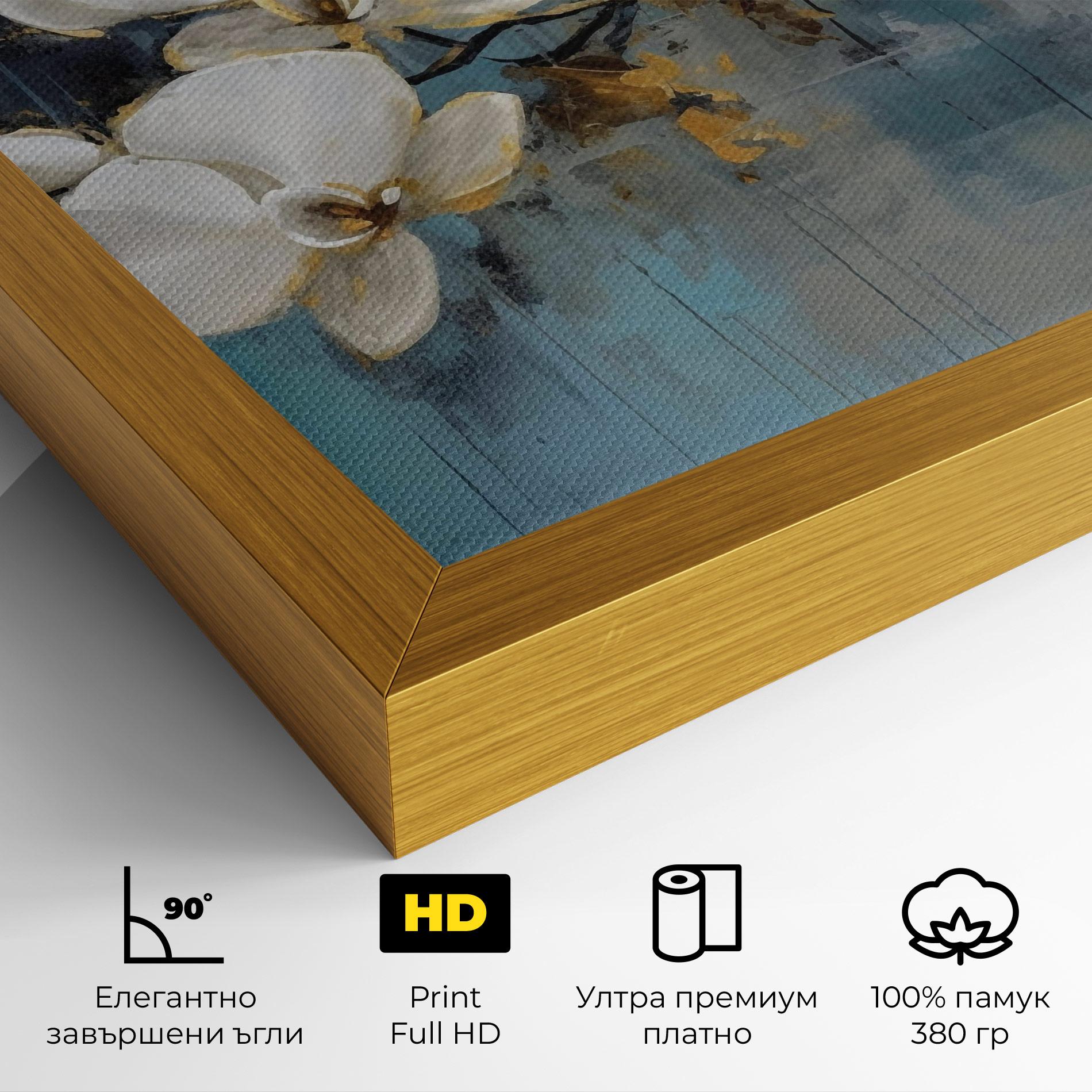 Картина на платно White Orchids Painting mockup 4