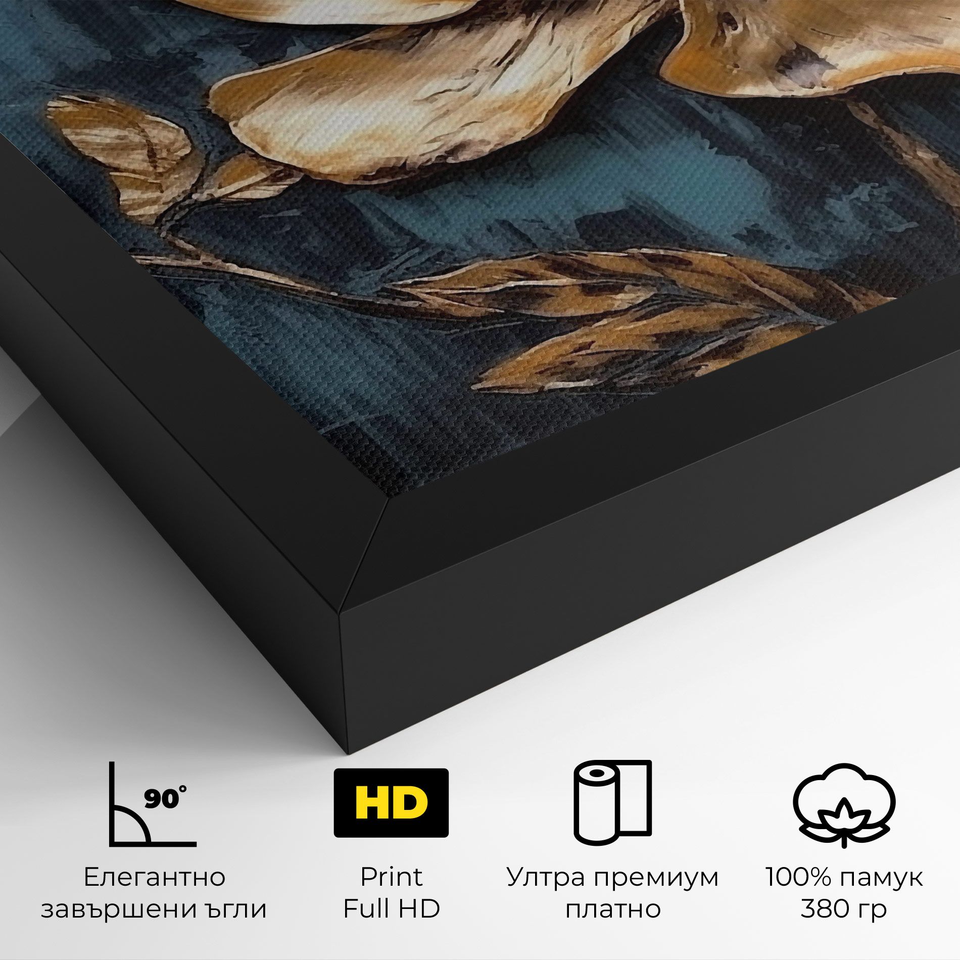 Golden Rose On Blue mockup 4