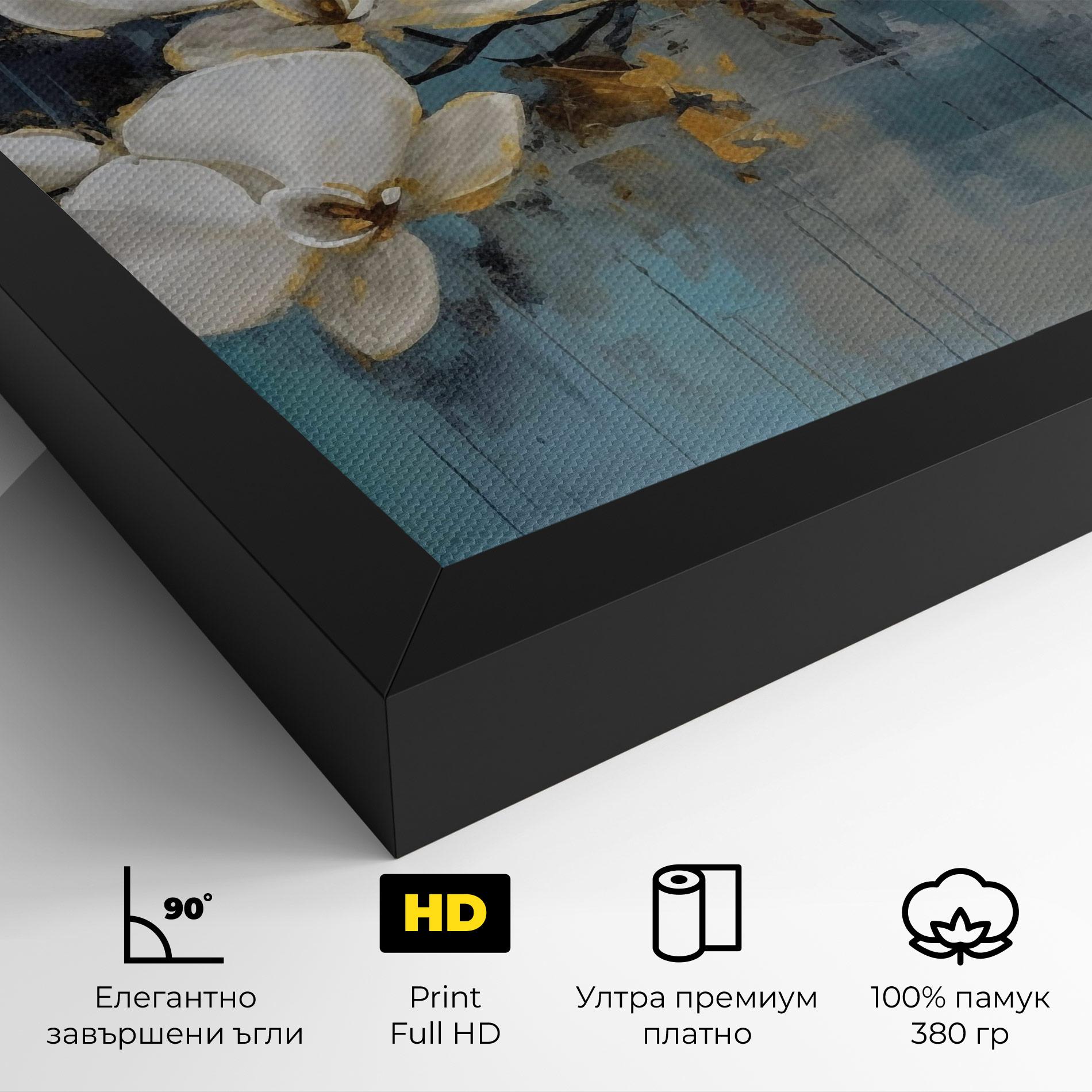 Картина на платно White Orchids Painting mockup 4