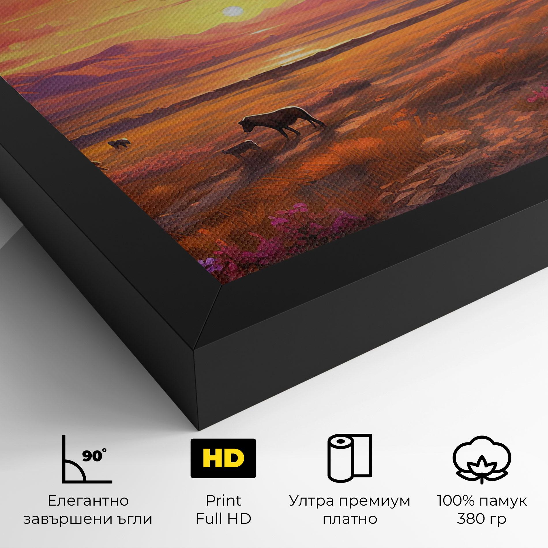 Картина на платно Wild Horses Art mockup 4
