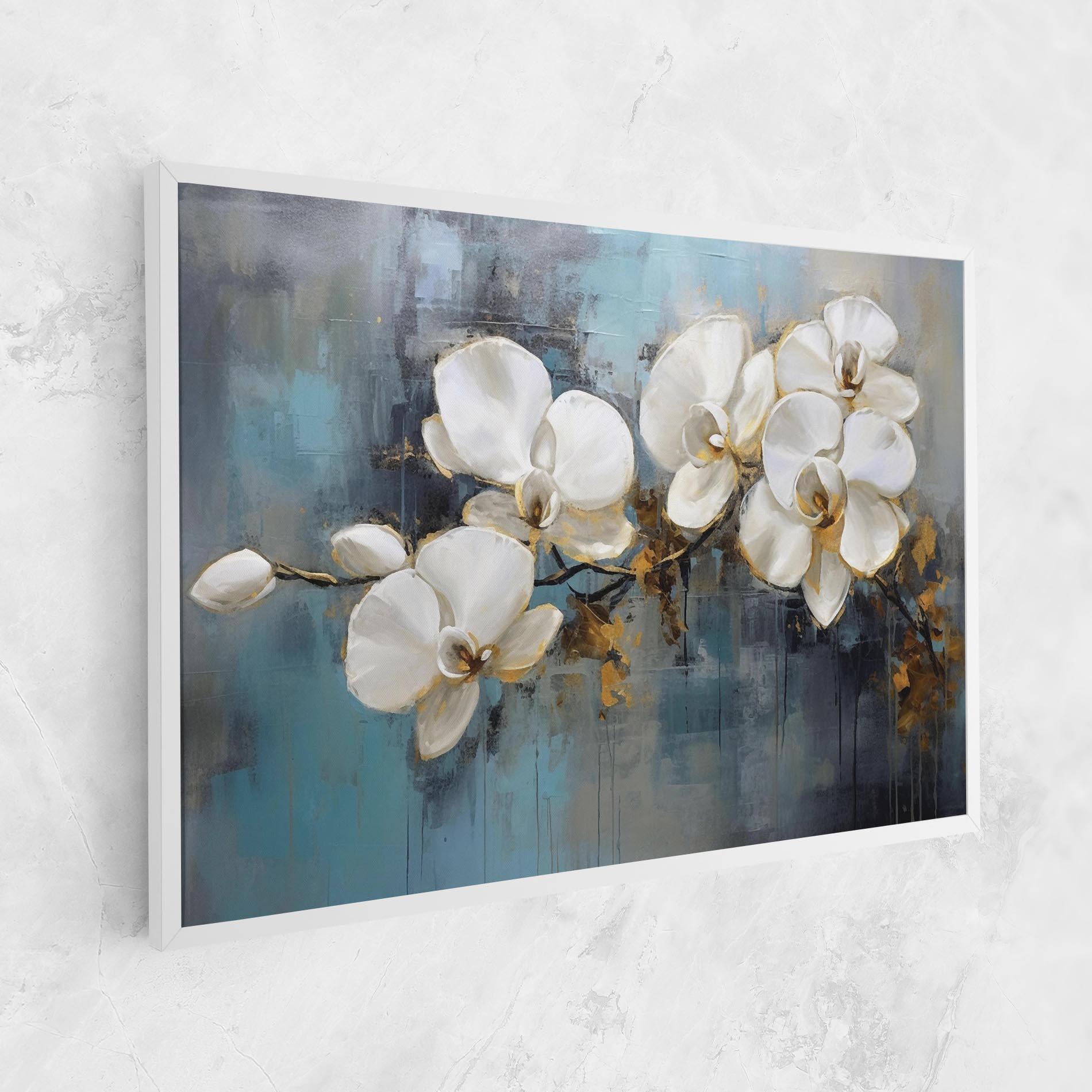 Картина на платно White Orchids Painting mockup 1