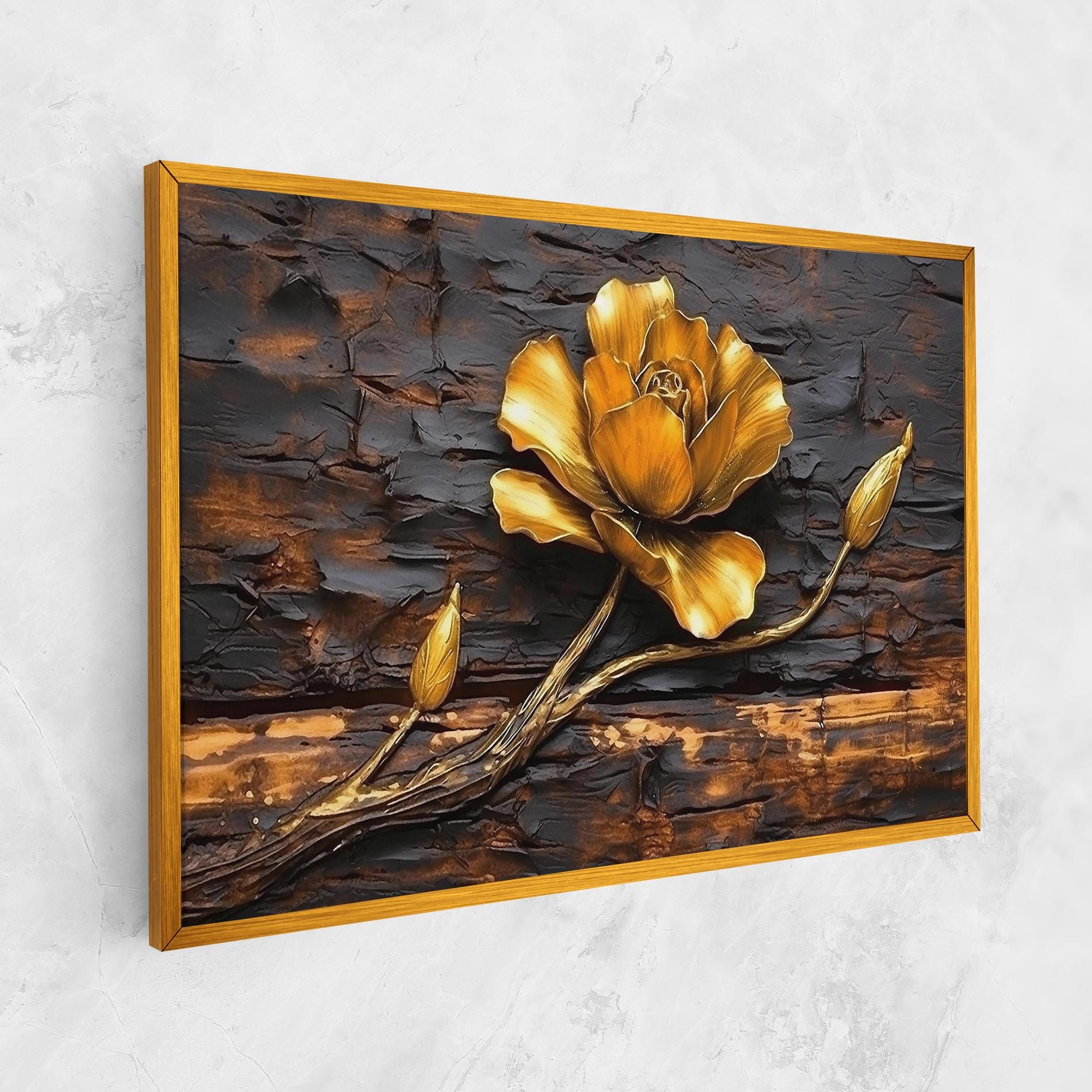 Golden Rose On Wood mockup 1