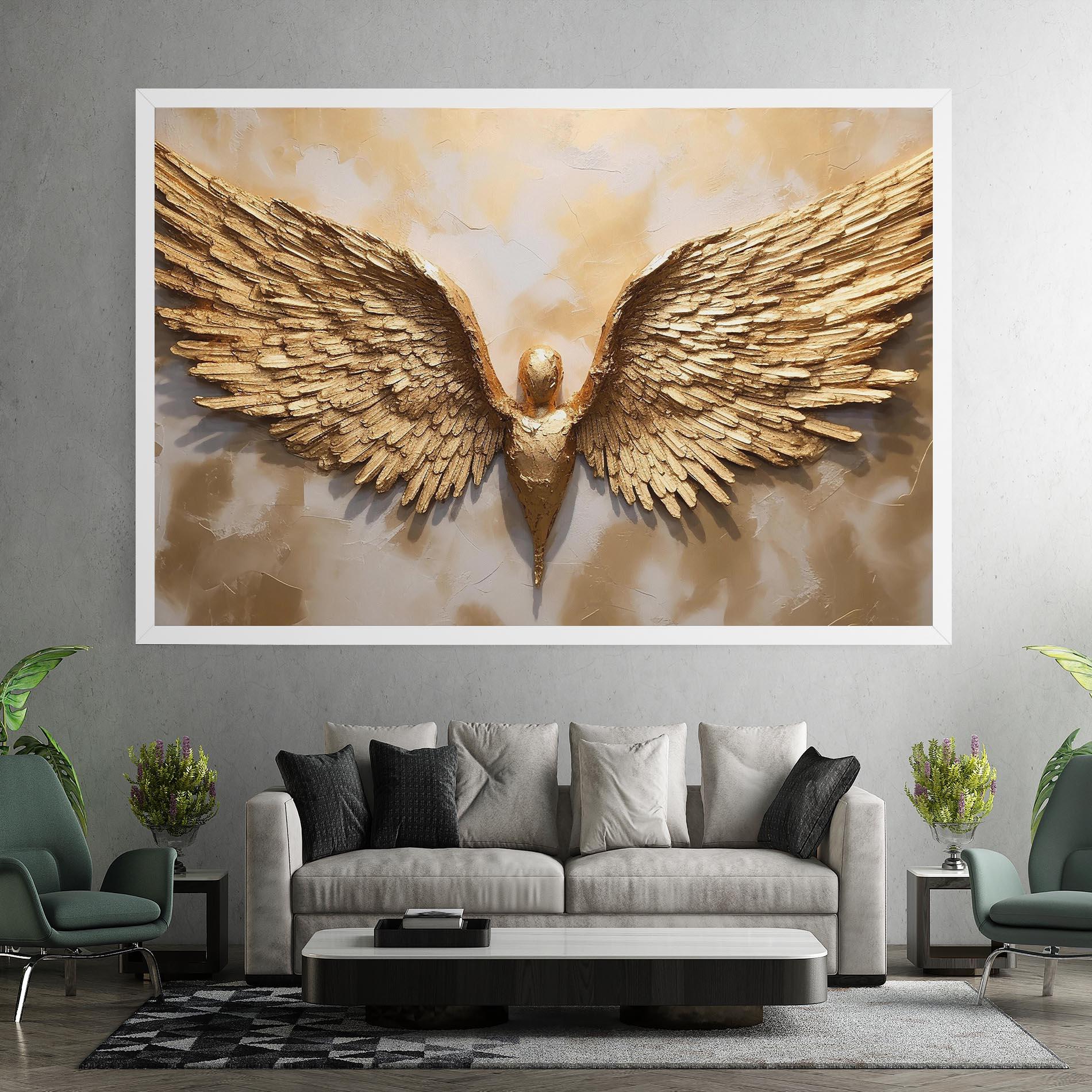 Картина на платно Beautiful Gold Wings mockup 7