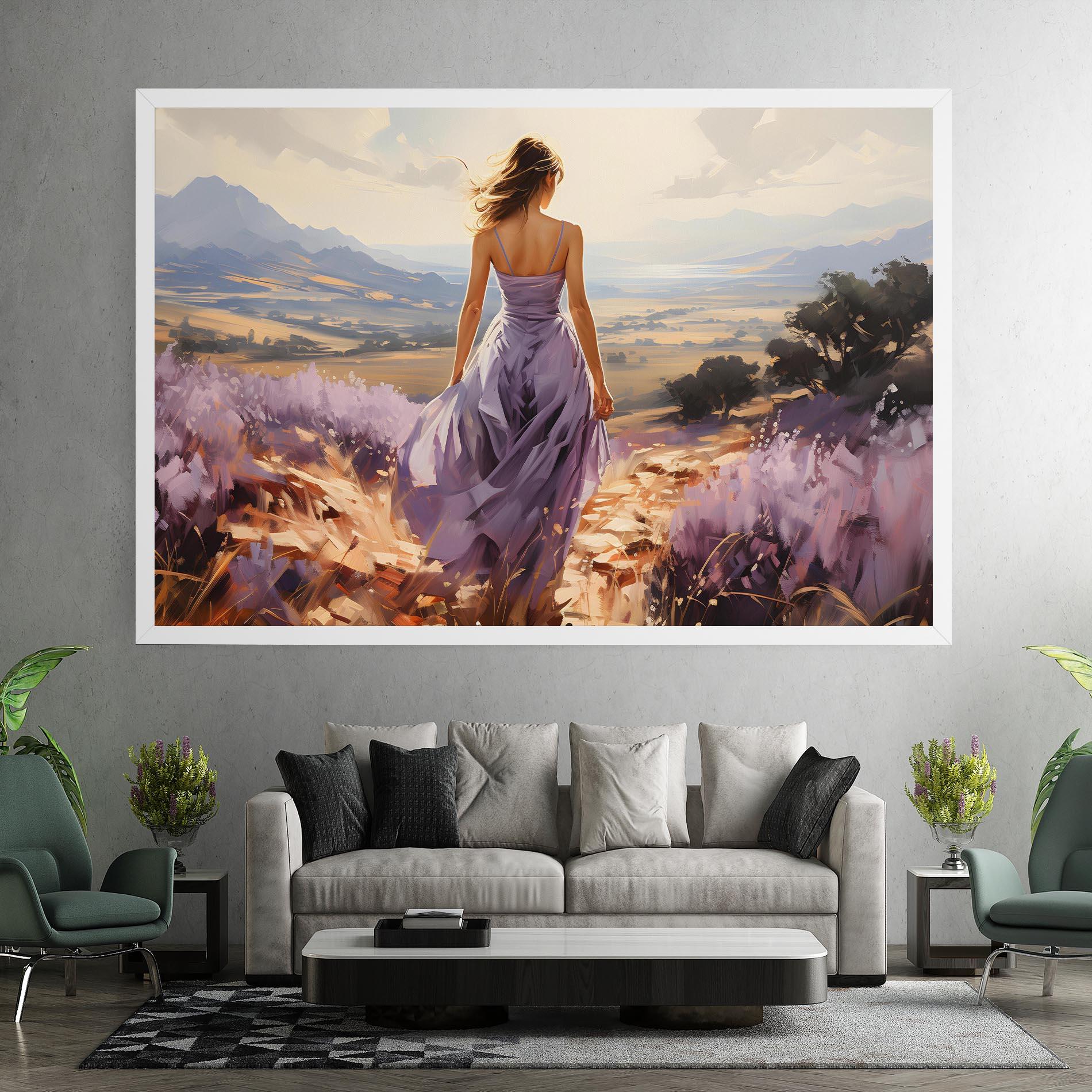 Картина на платно Purple Dress Woman mockup 7