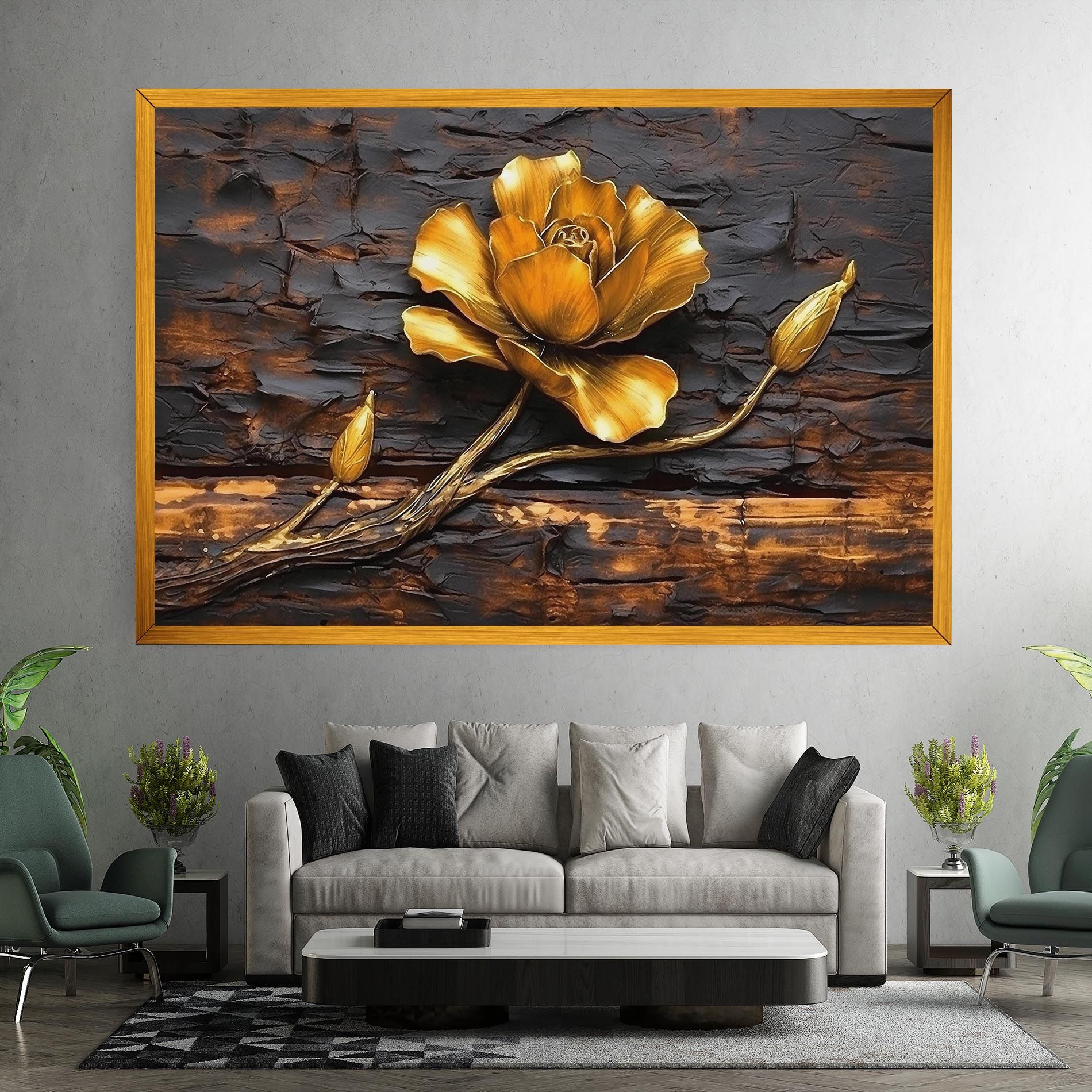 Golden Rose On Wood mockup 7