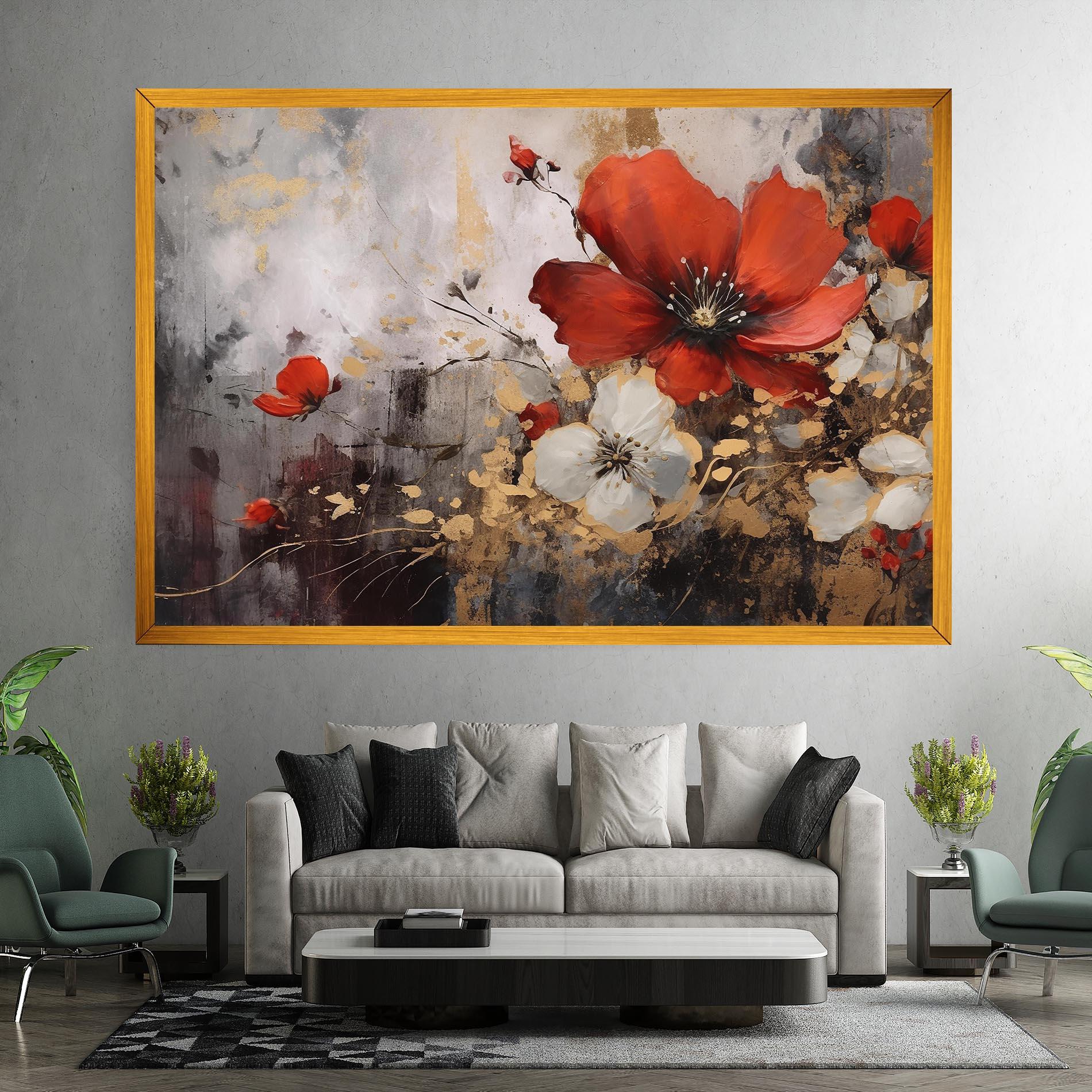 Картина на платно Red Poppy Painting mockup 7
