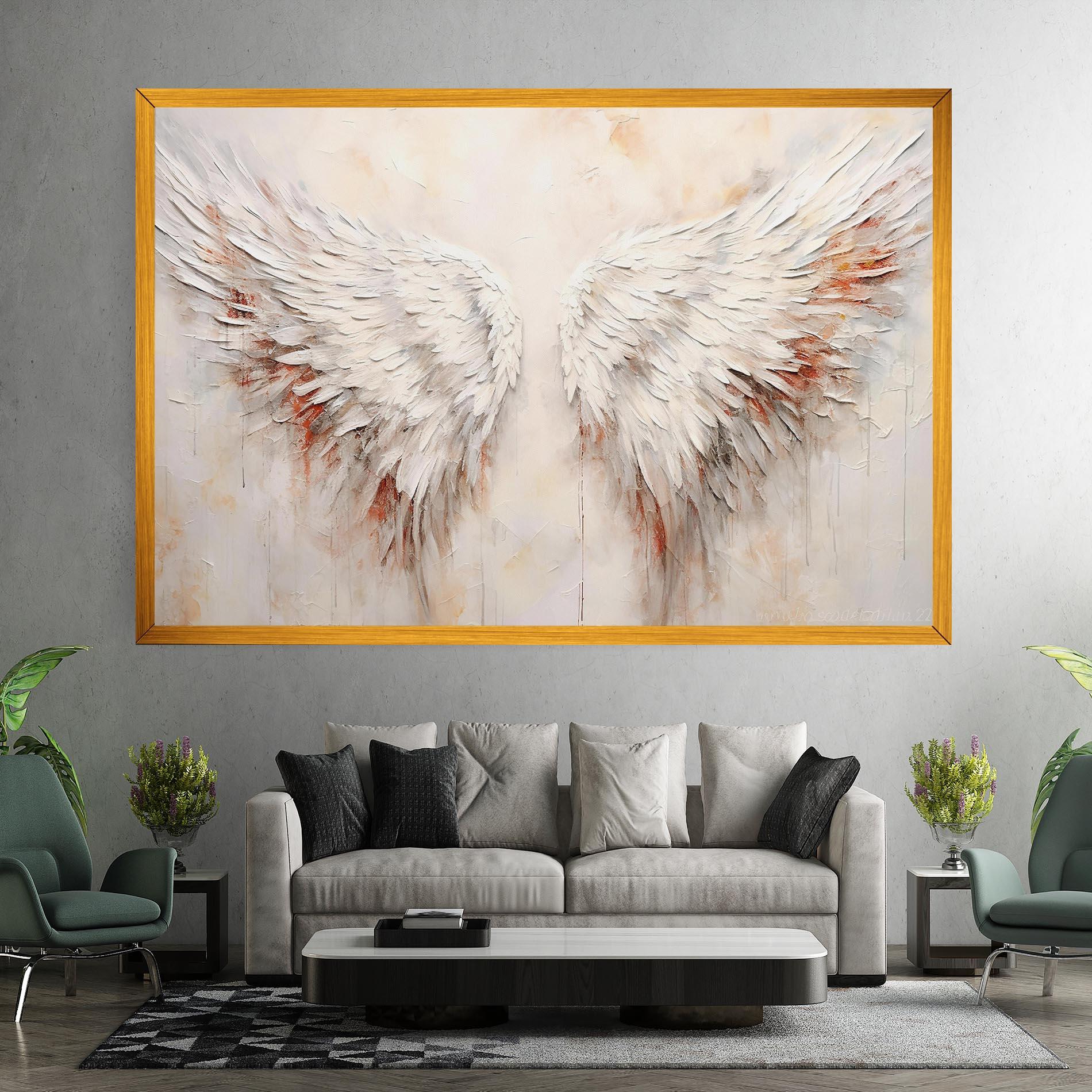 Картина на платно White Bloody Wings mockup 7