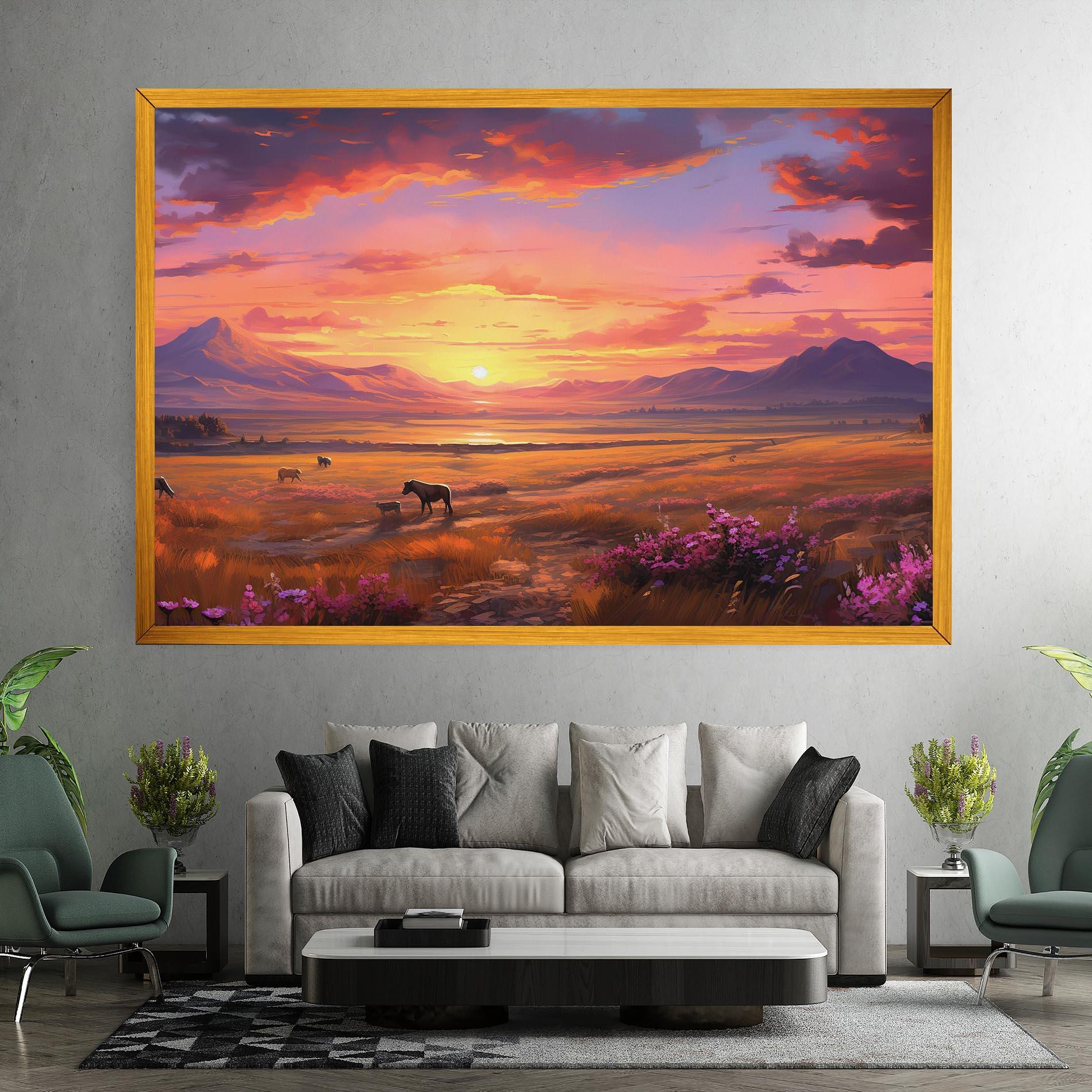 Картина на платно Wild Horses Art mockup 7