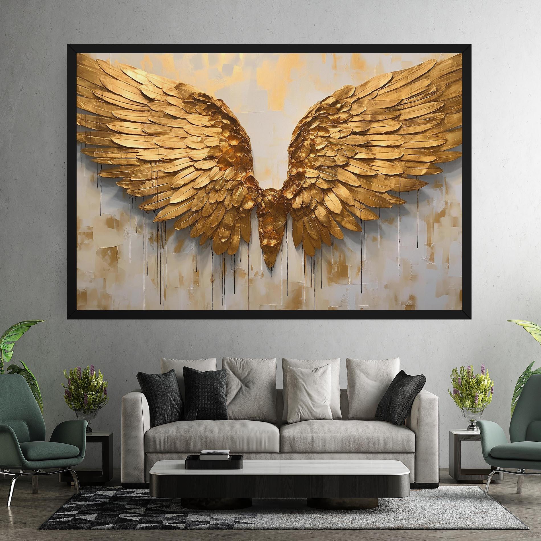 Картина на платно Golden Wings Art mockup 7