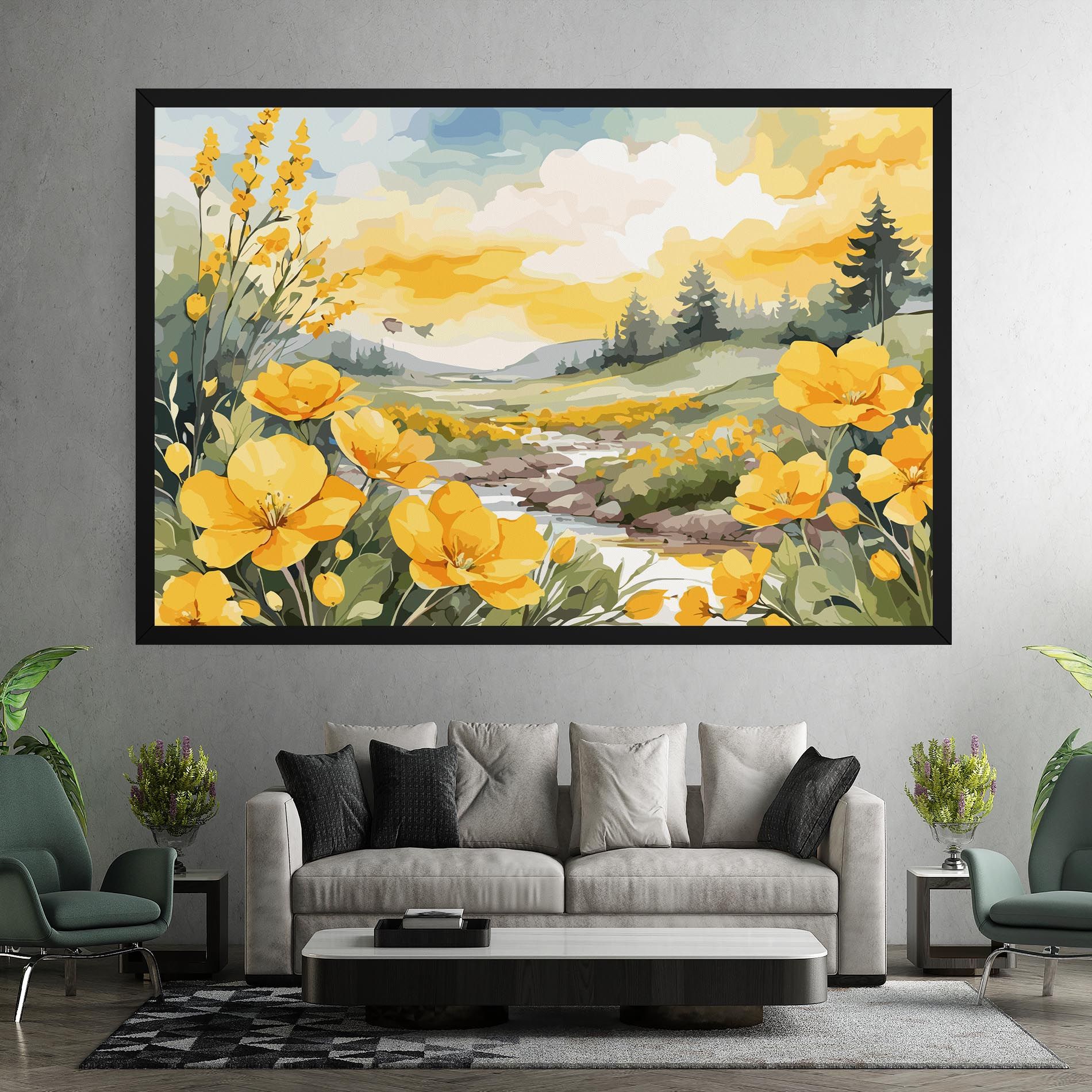 Yellow View Flower mockup 7