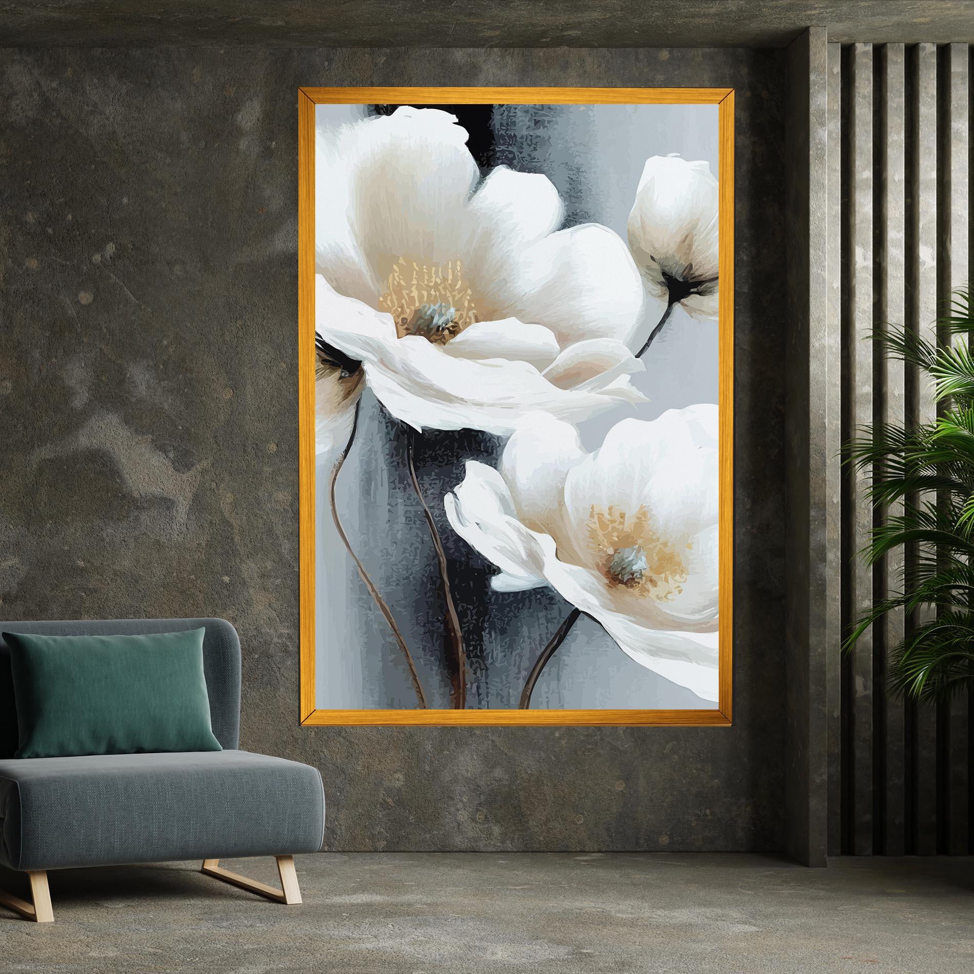 Картина на платно Paint Texture Flower mockup 7