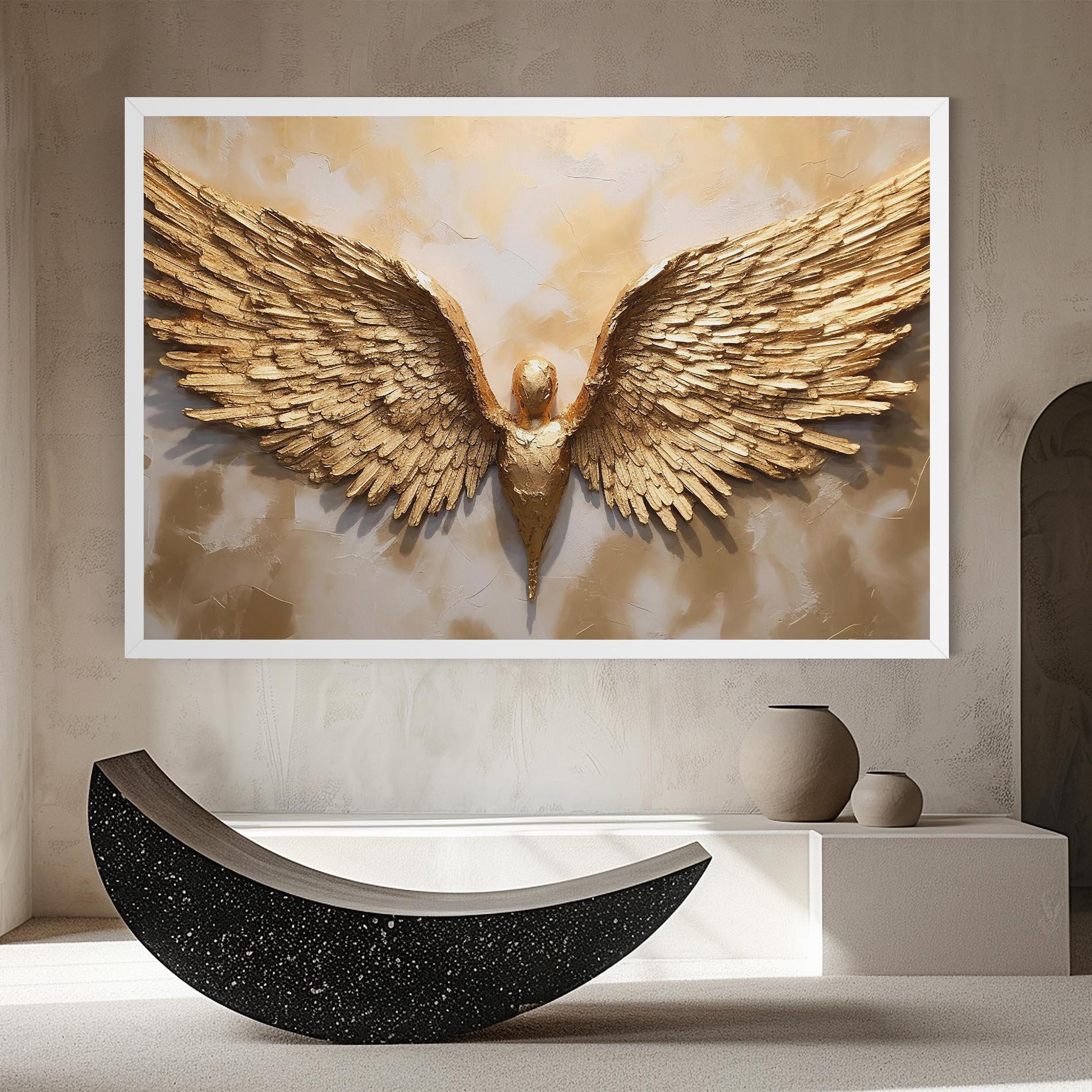 Картина на платно Beautiful Gold Wings mockup 8