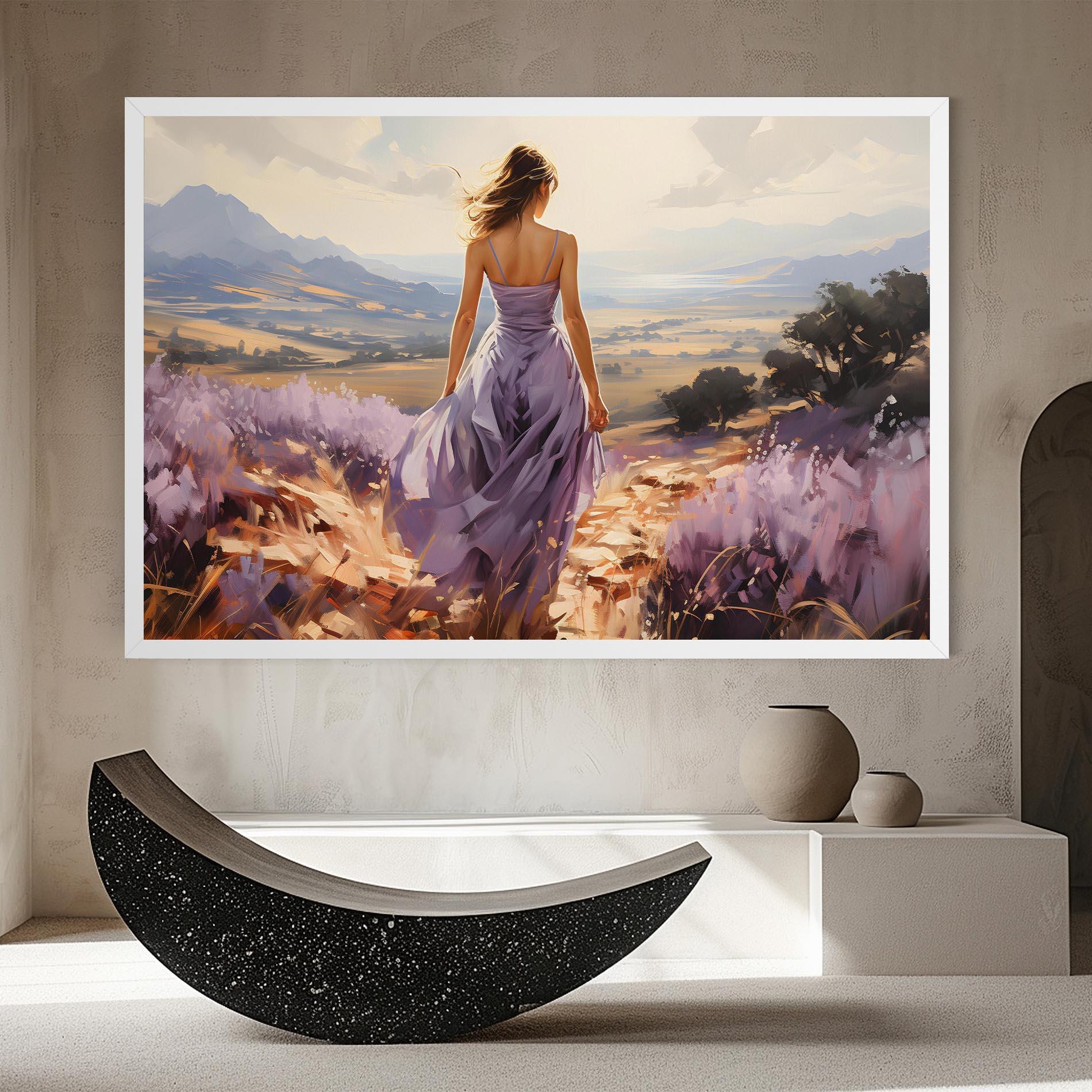 Картина на платно Purple Dress Woman mockup 8