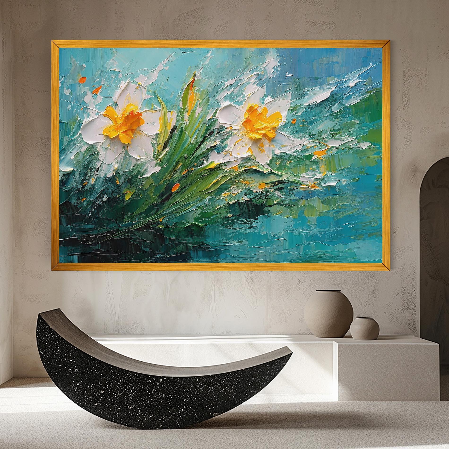 Картина на платно Abstract Flower Painting mockup 8