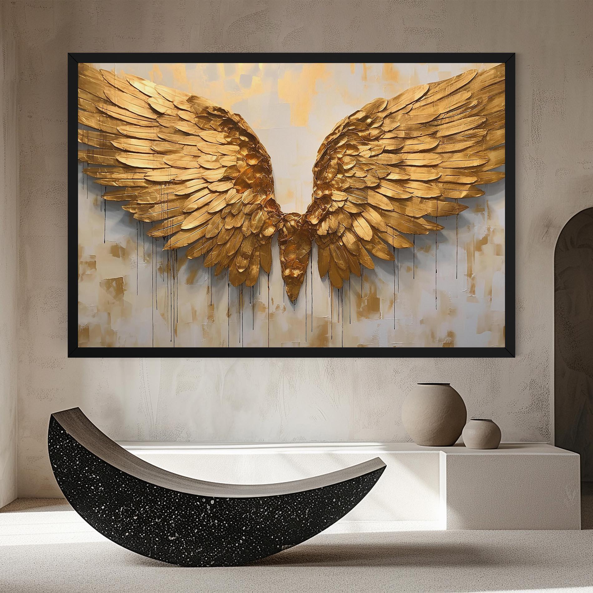 Картина на платно Golden Wings Art mockup 8