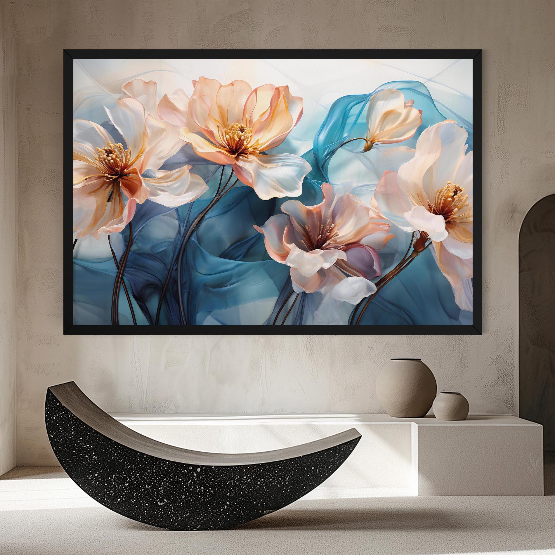 Картина на платно Pink Flowers Floating mockup 8