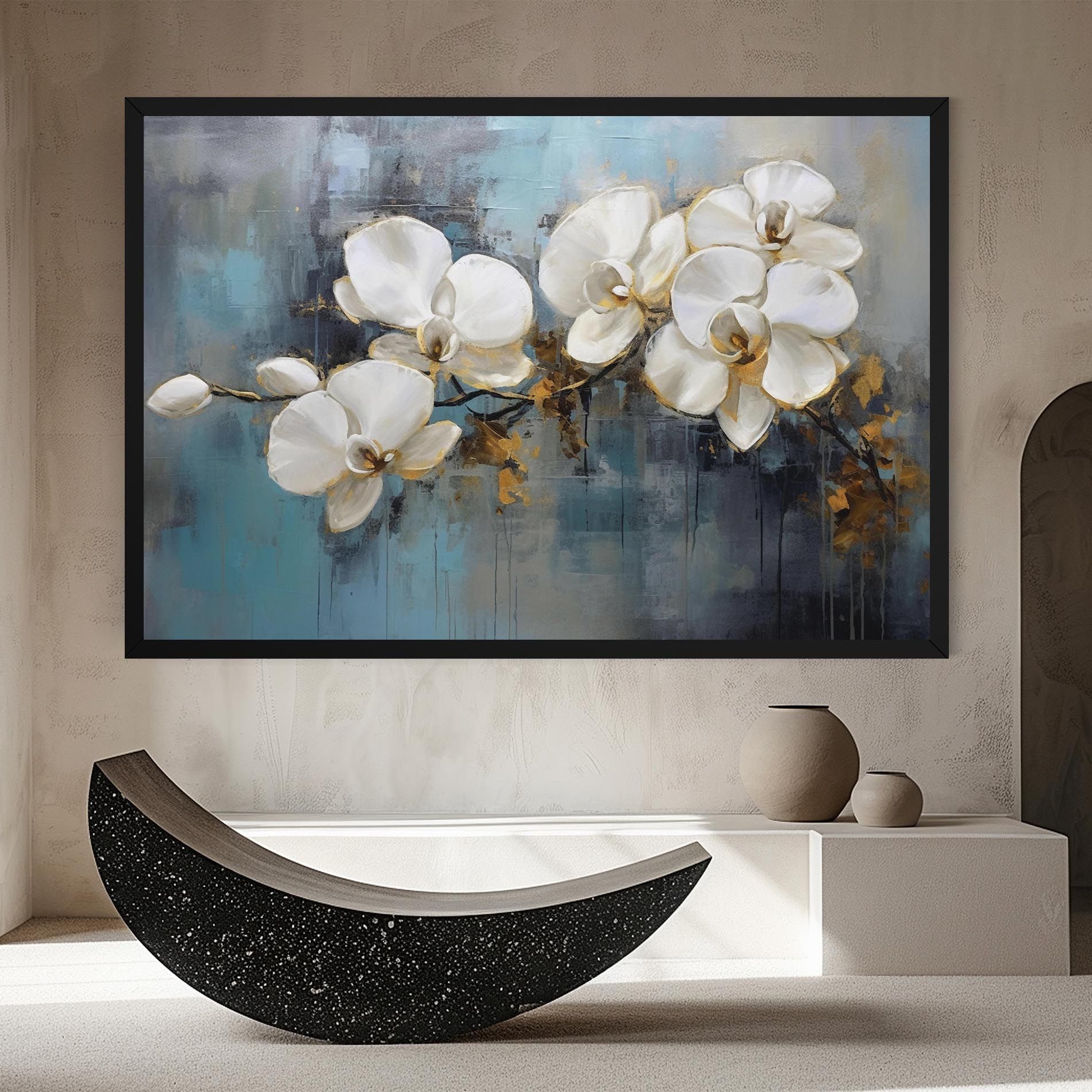 White Orchids Painting mockup 8