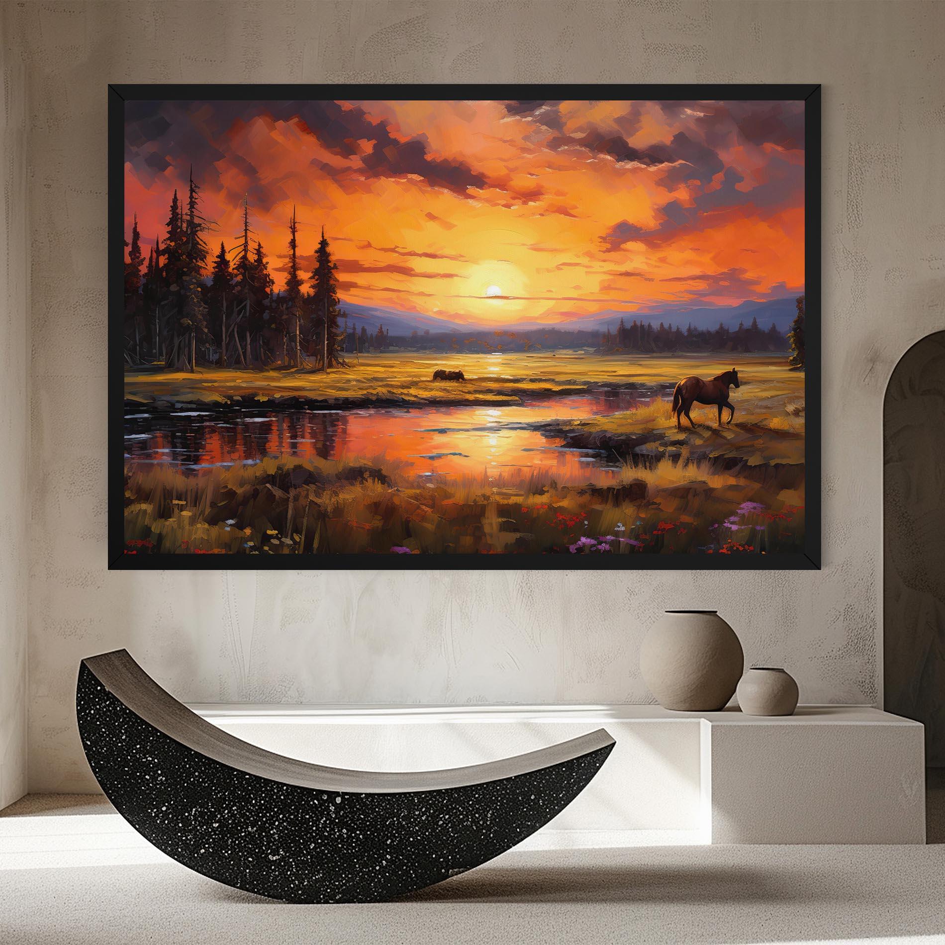 Картина на платно Wild Horses Painting mockup 8