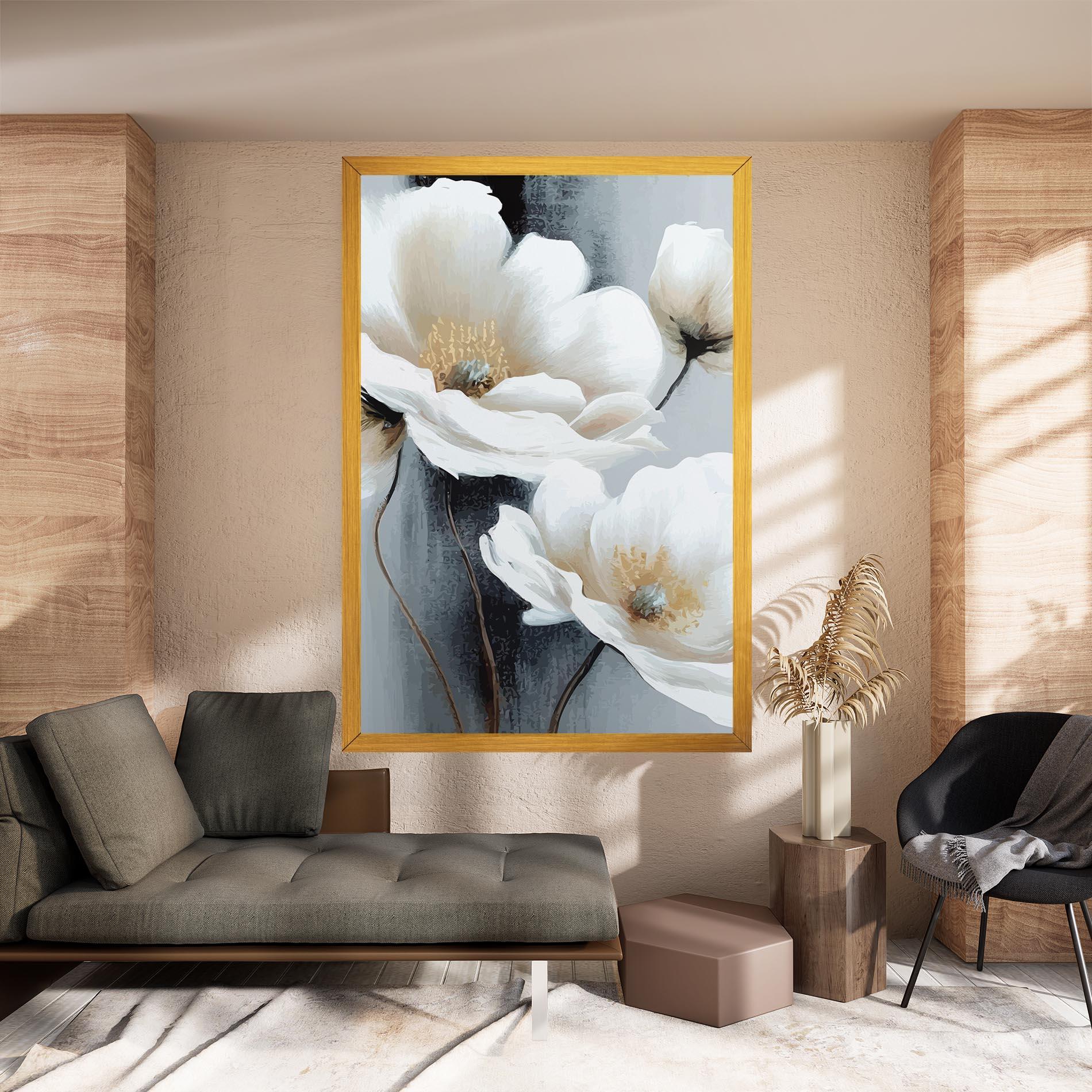 Картина на платно Paint Texture Flower mockup 8