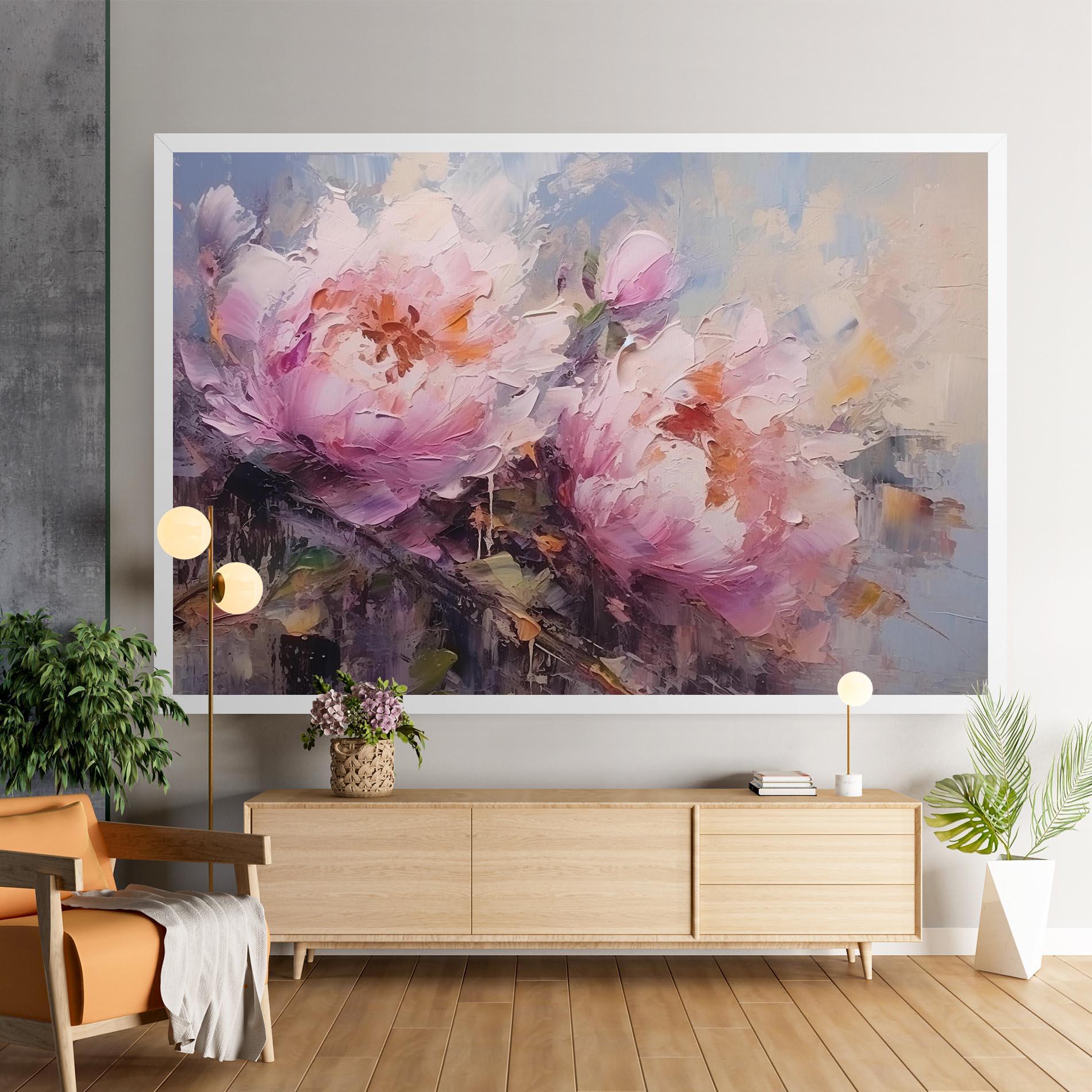 Картина на платно Peony Art mockup 9