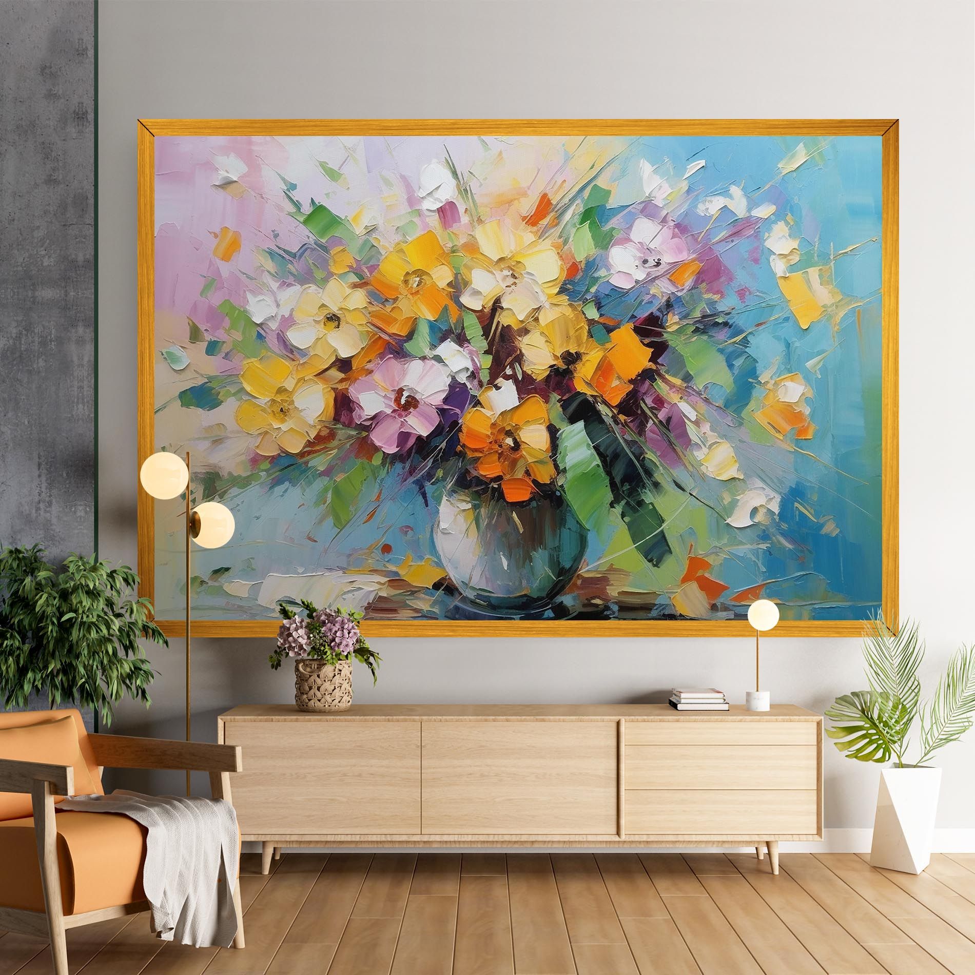 Colorfull Flowers Painting mockup 9