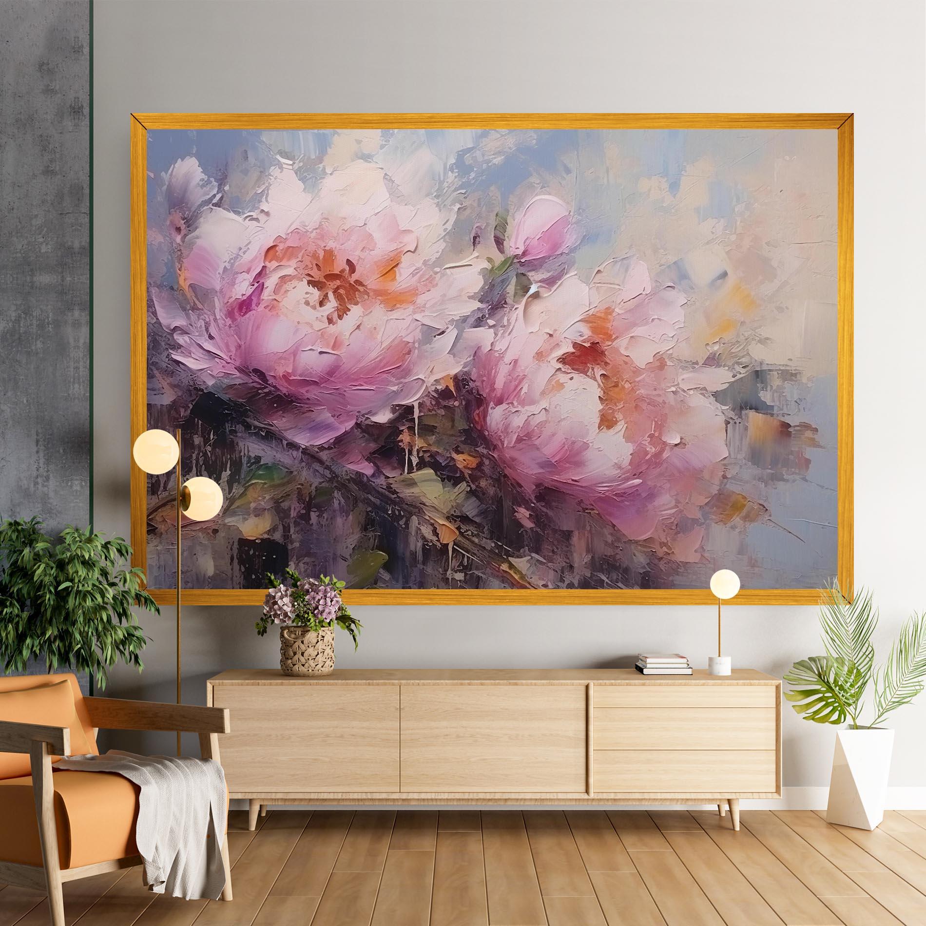 Картина на платно Peony Art mockup 9