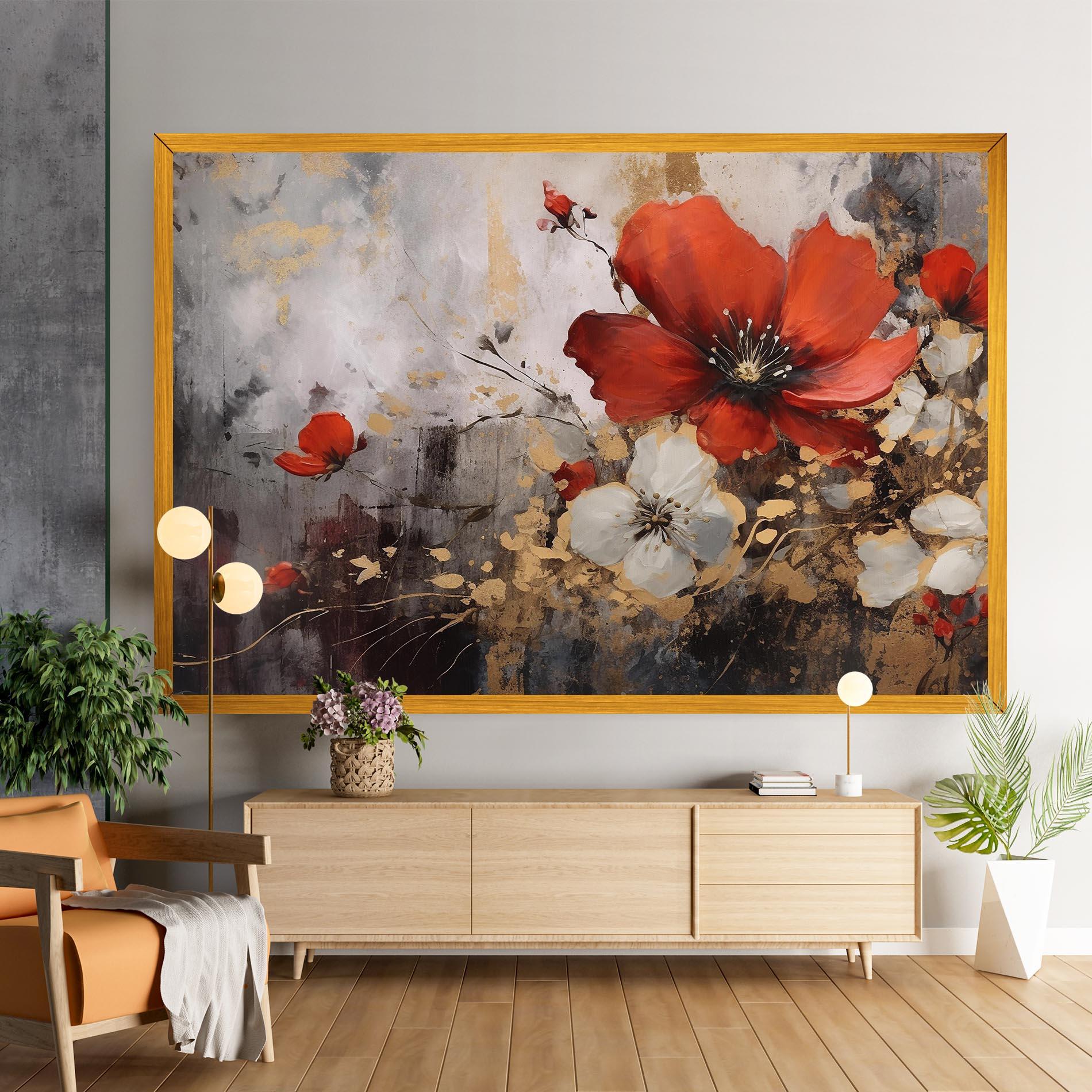 Картина на платно Red Poppy Painting mockup 9