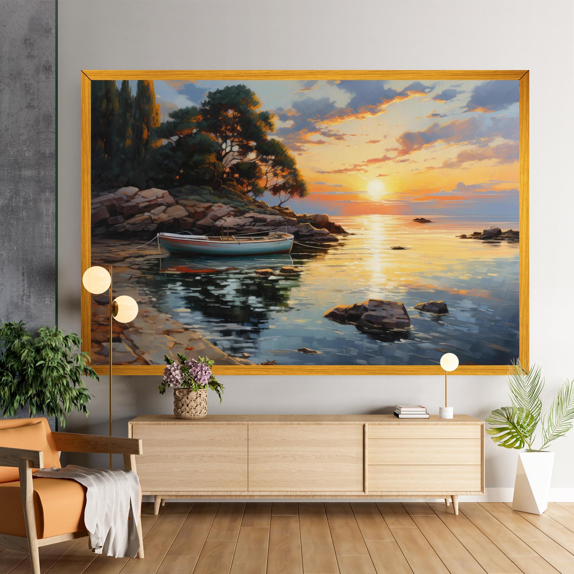 Картина на платно Sunset Sea Art mockup 9