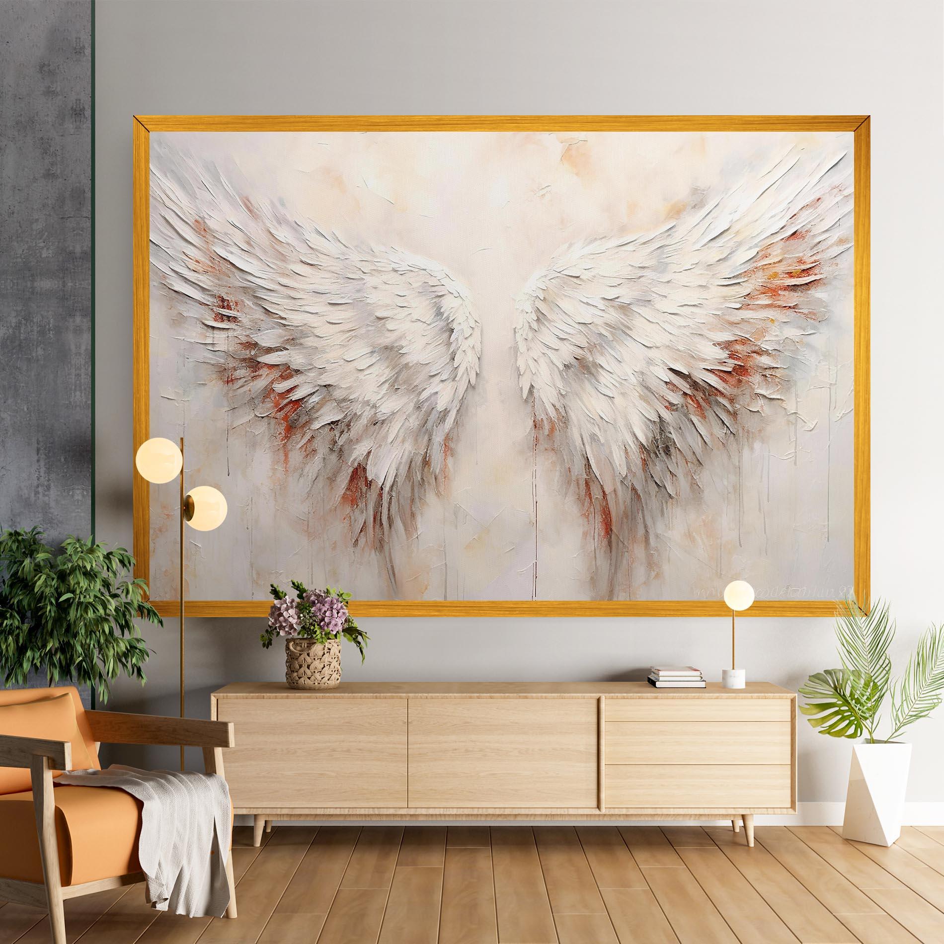 Картина на платно White Bloody Wings mockup 9