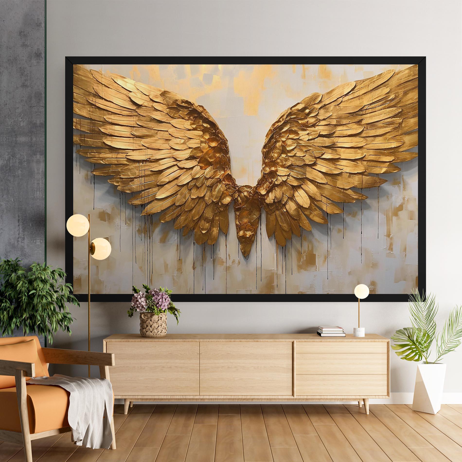 Картина на платно Golden Wings Art mockup 9