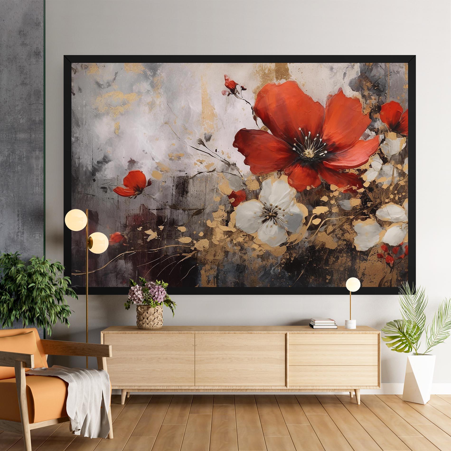 Картина на платно Red Poppy Painting mockup 9