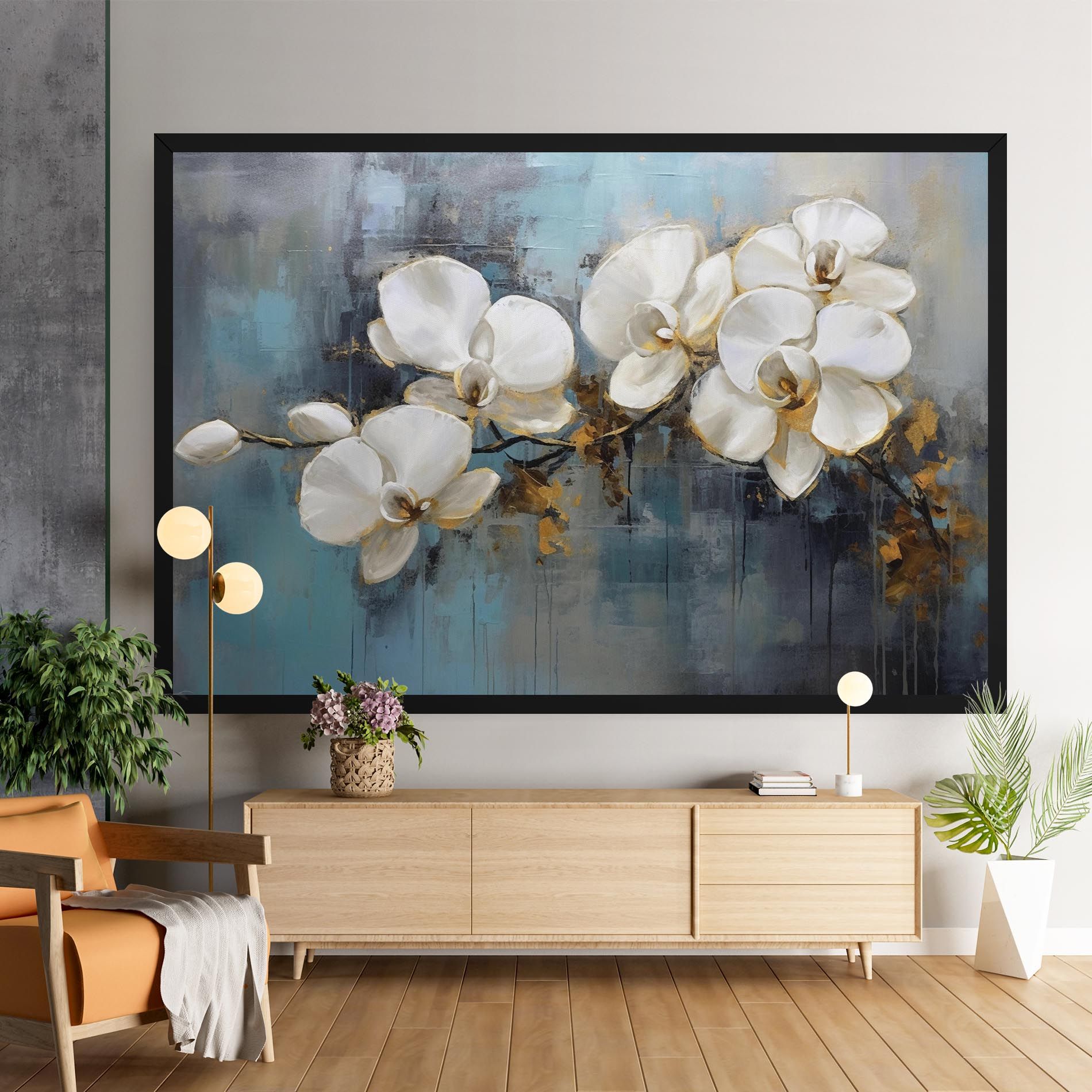 White Orchids Painting mockup 9