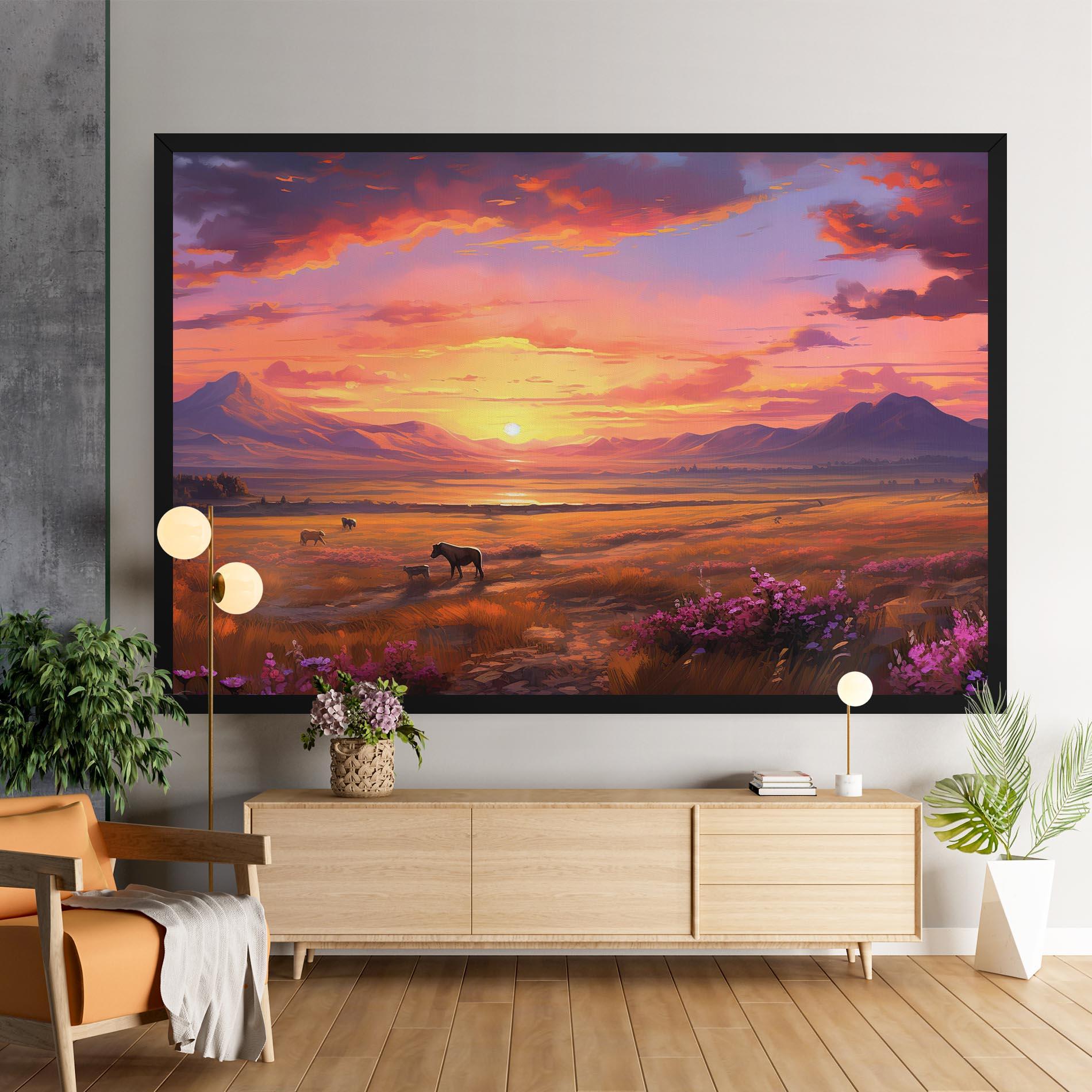 Картина на платно Wild Horses Art mockup 9