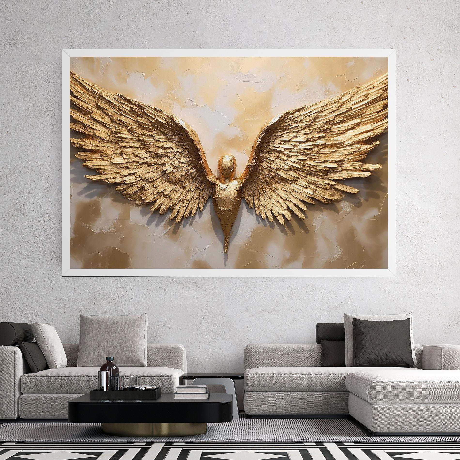 Картина на платно Beautiful Gold Wings mockup 2