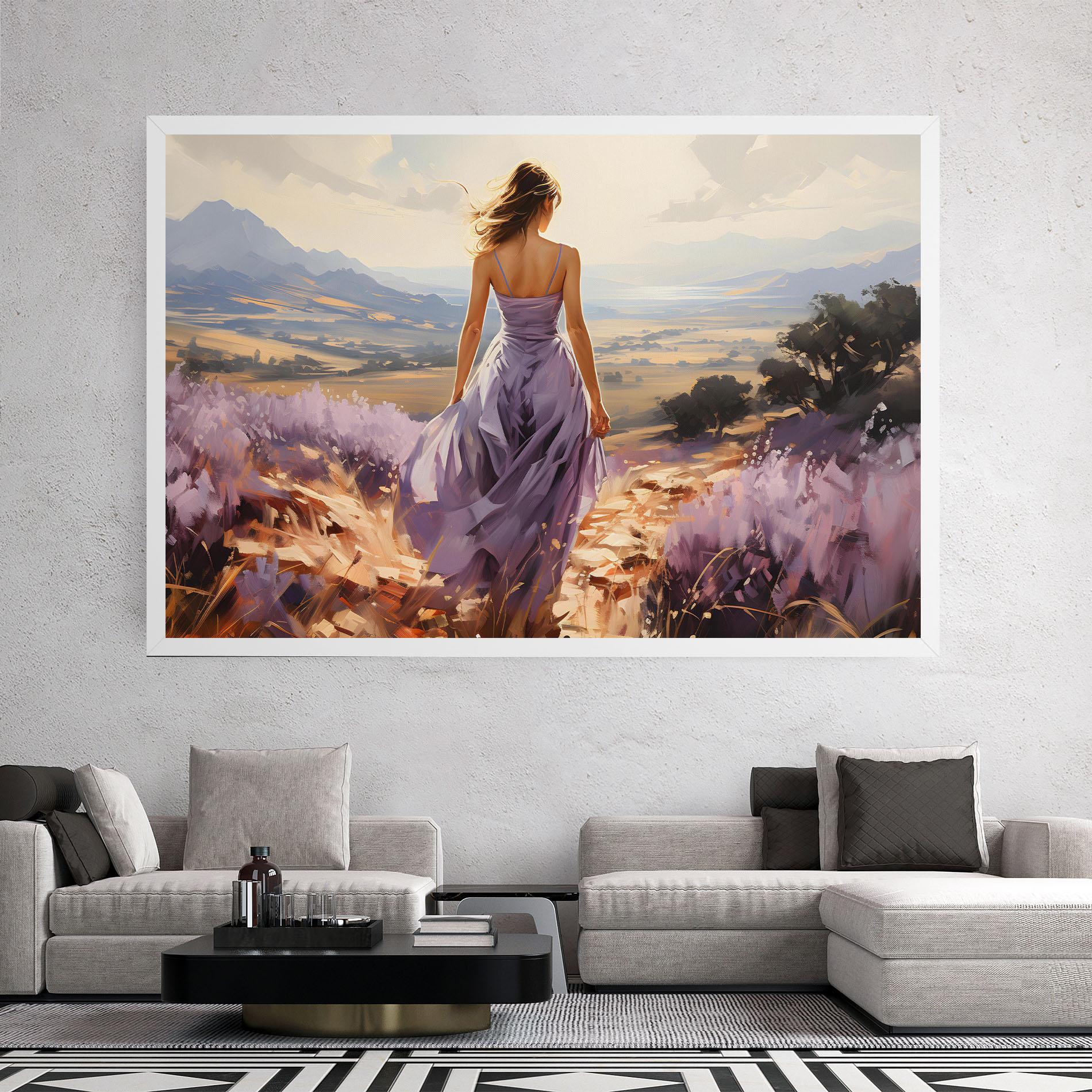 Картина на платно Purple Dress Woman mockup 2