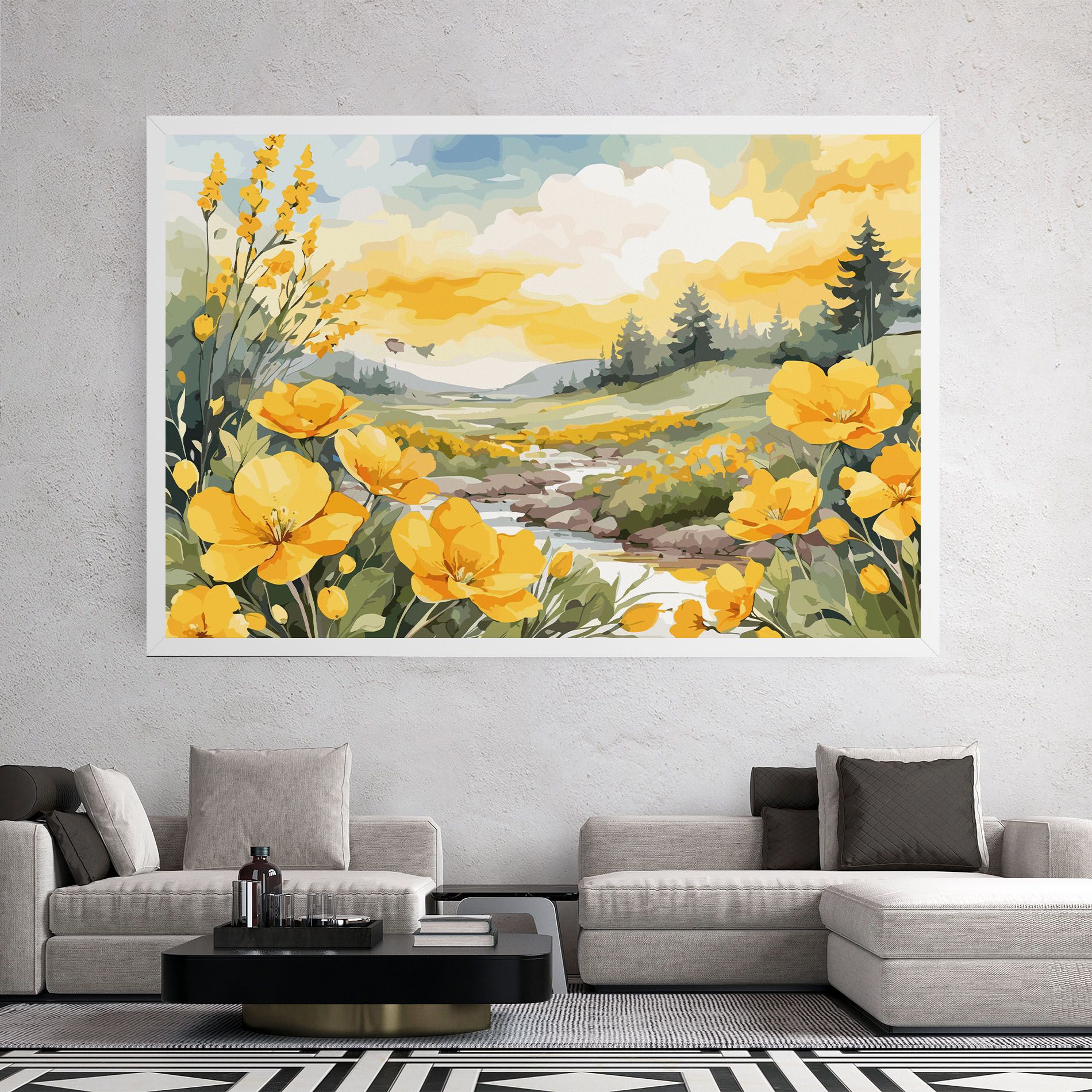 Yellow View Flower mockup 2